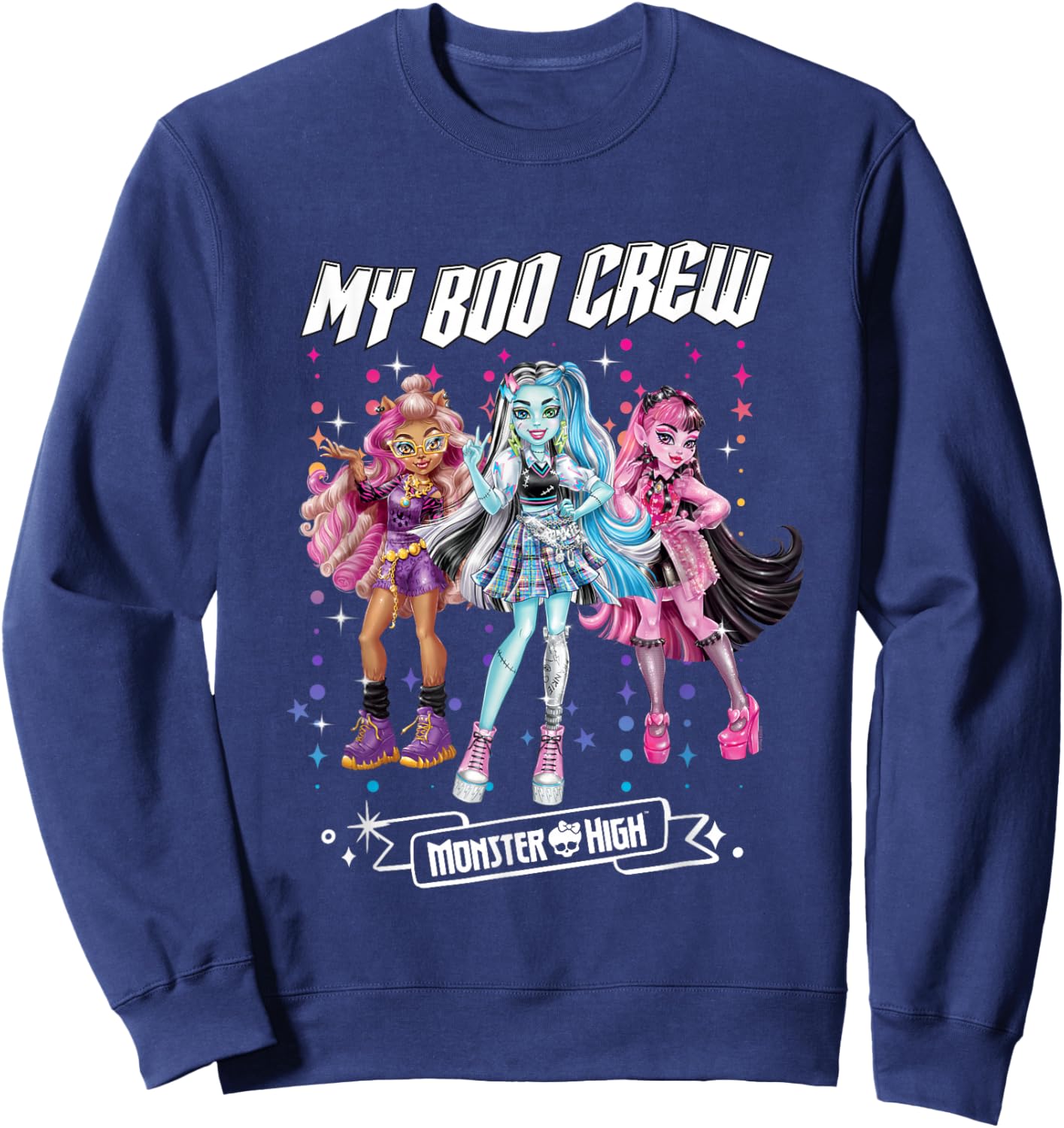 Monster High - My Boo Crew Clawdeen Frankie Draculaura Sweatshirt - Sweatshirt | Navy