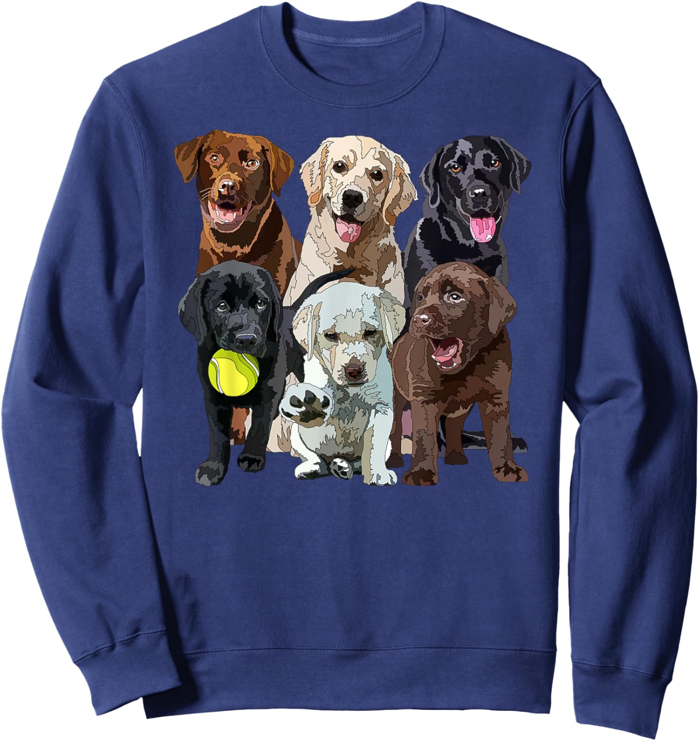 Labrador Retriever Lover Black Chocolate Yellow Lab Mom Dad Sweatshirt - Sweatshirt | Navy
