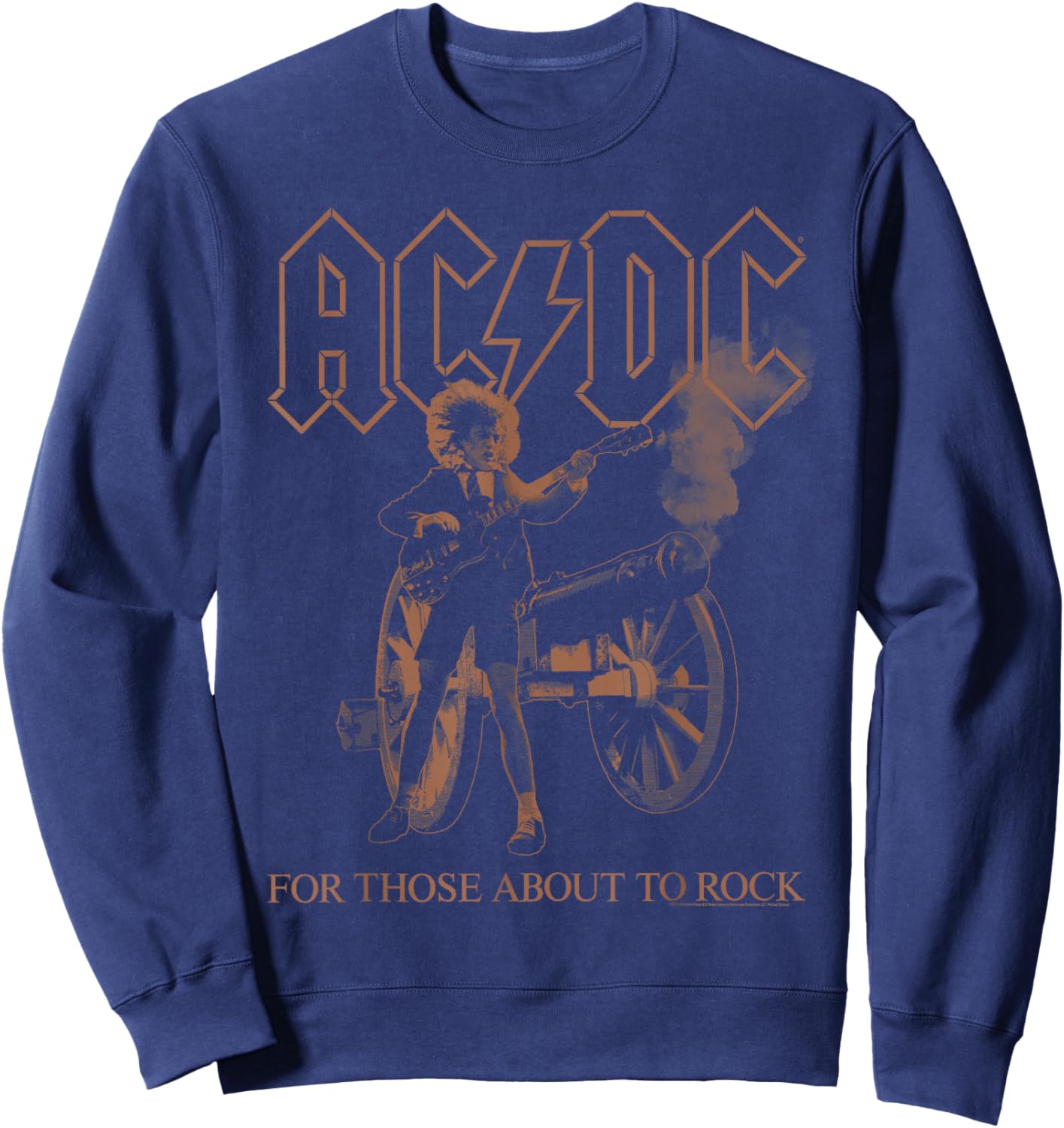 AC/DC For Those About To Rock Angus Photo by Michael Putland Sweatshirt - Sweatshirt | Navy