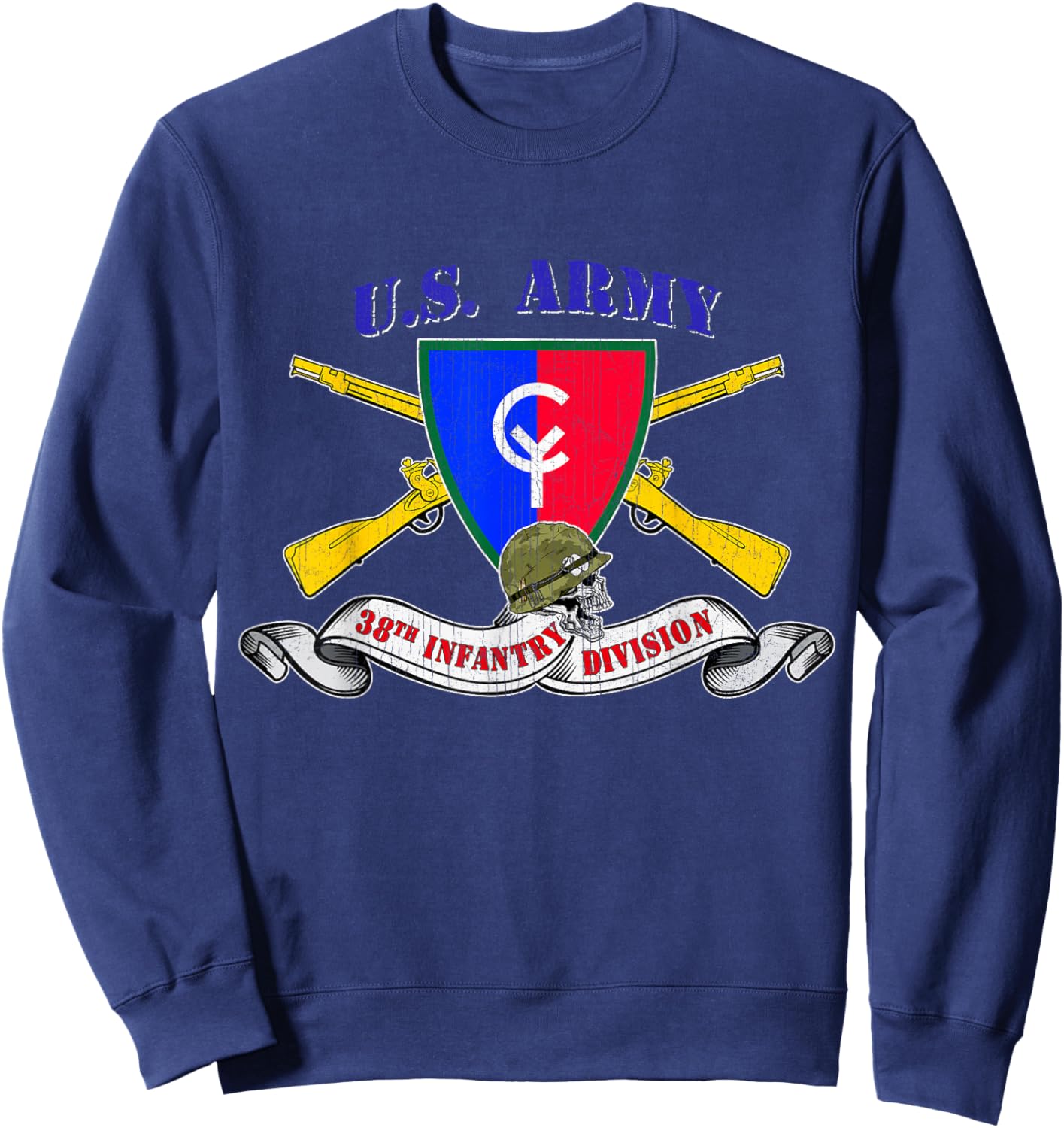 38th Infantry Division 38th ID Veteran Cyclone Division Sweatshirt - Sweatshirt | Navy