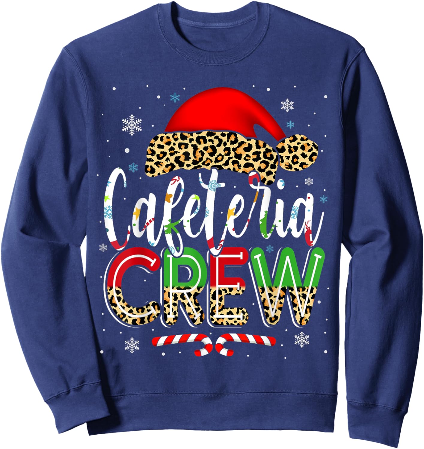 Cafeteria Crew Christmas Lunch Lady Xmas Ugly Sweater Sweatshirt - Sweatshirt | Navy