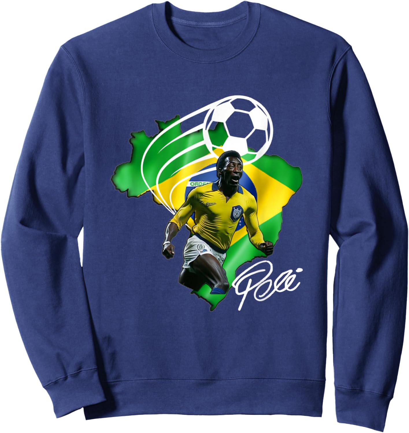 Pele_Brasil_005 Sweatshirt - Sweatshirt | Navy
