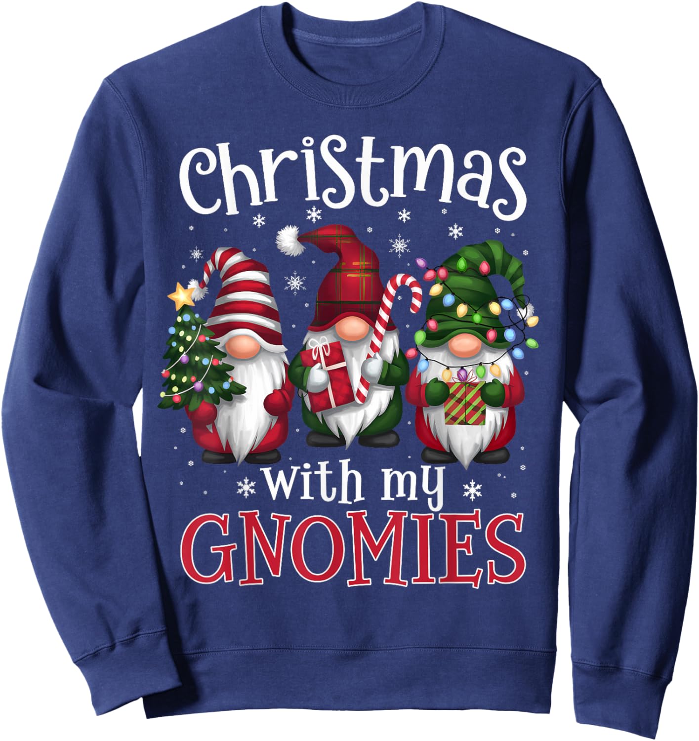 Gnome Family Christmas Matching Men Women Kids Black Christmas Gnomes Sweatshirt - Sweatshirt | Navy