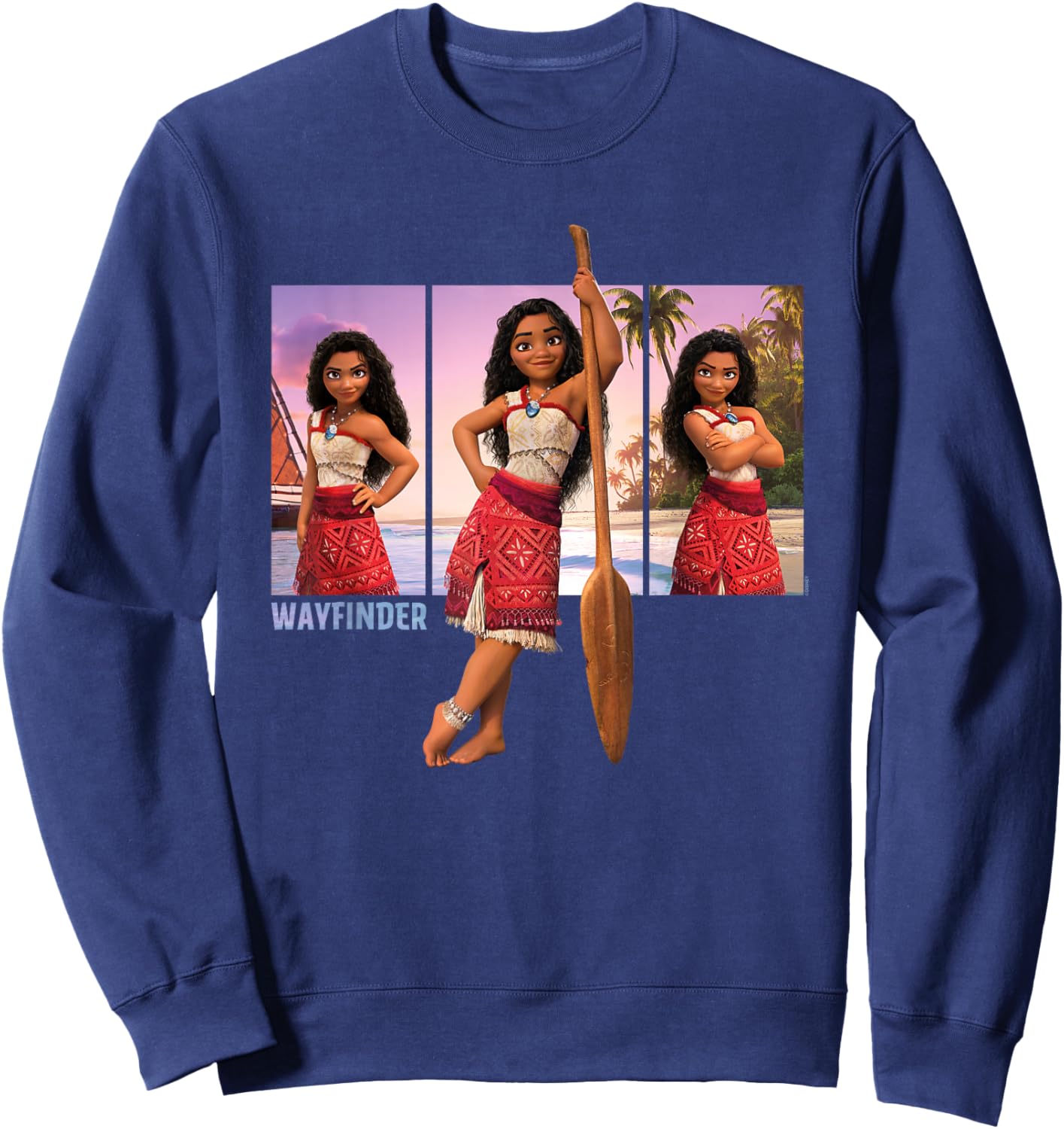 Disney Moana 2 Wayfinder Moana with Oar Pose Trio Sweatshirt - Sweatshirt | Navy