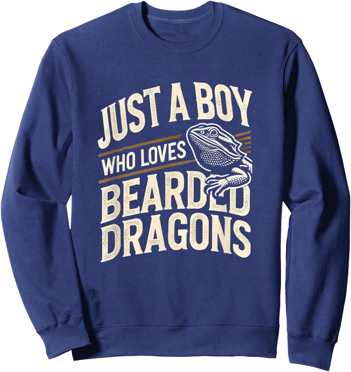 Bearded Dragon Shirt Boys Pogona Reptile Bearded Dragons Sweatshirt - Sweatshirt | Navy