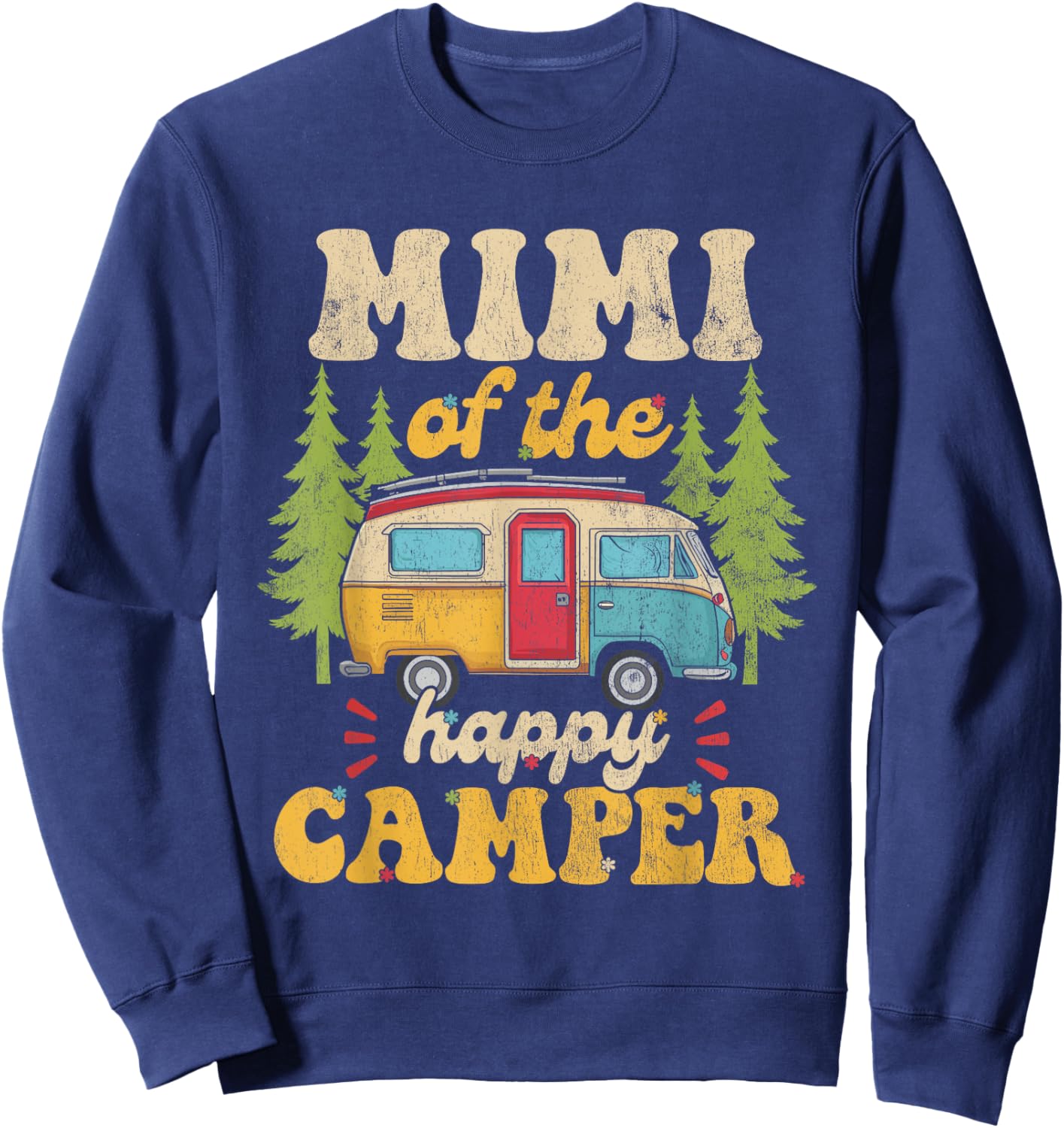 Mimi of Happy Camper 1st Birthday Party Retro Mimi Sweatshirt - Sweatshirt | Navy