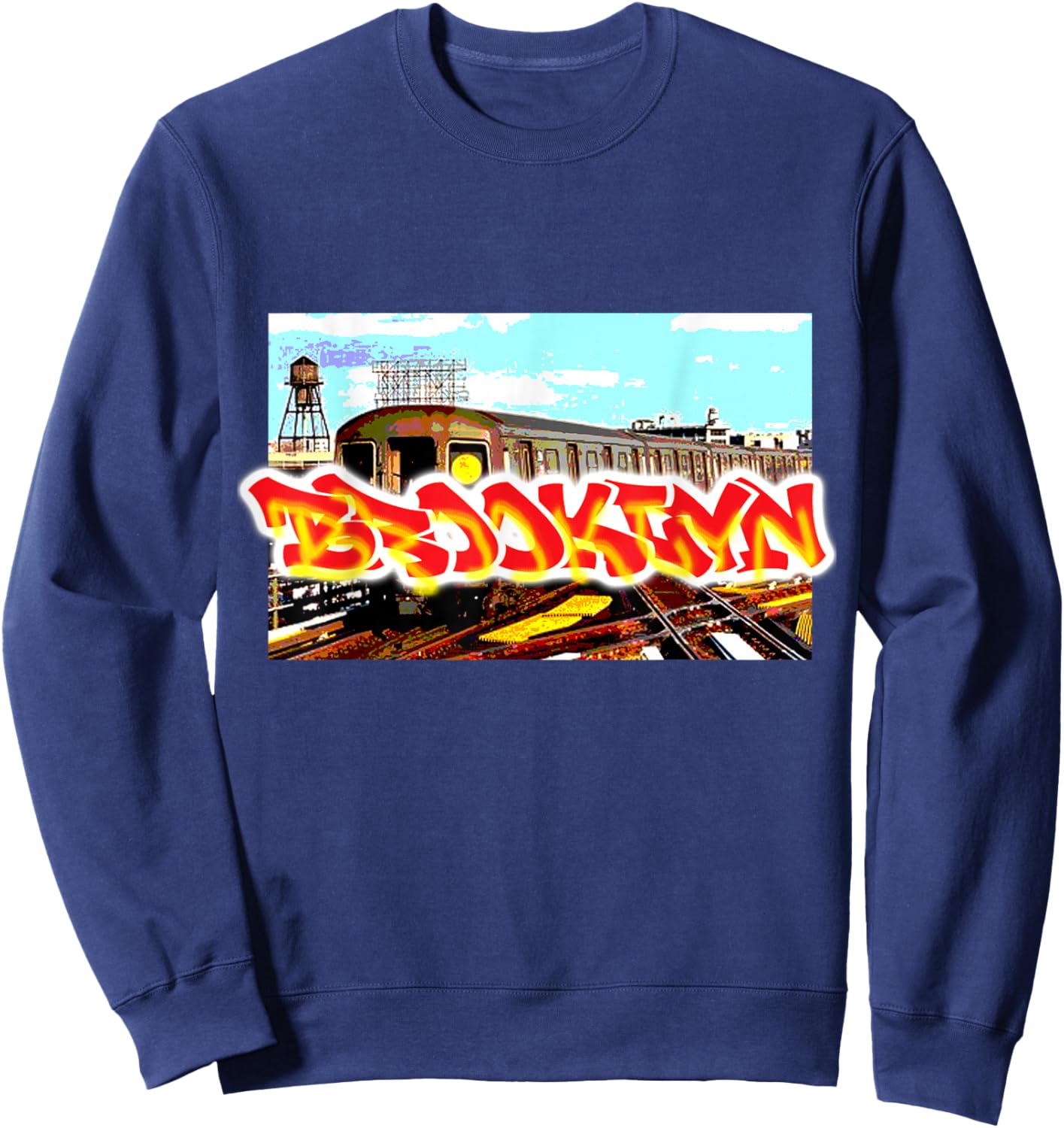 Brooklyn New York Hip Hop NYC Old School Subway Graffiti Sweatshirt - Sweatshirt | Navy