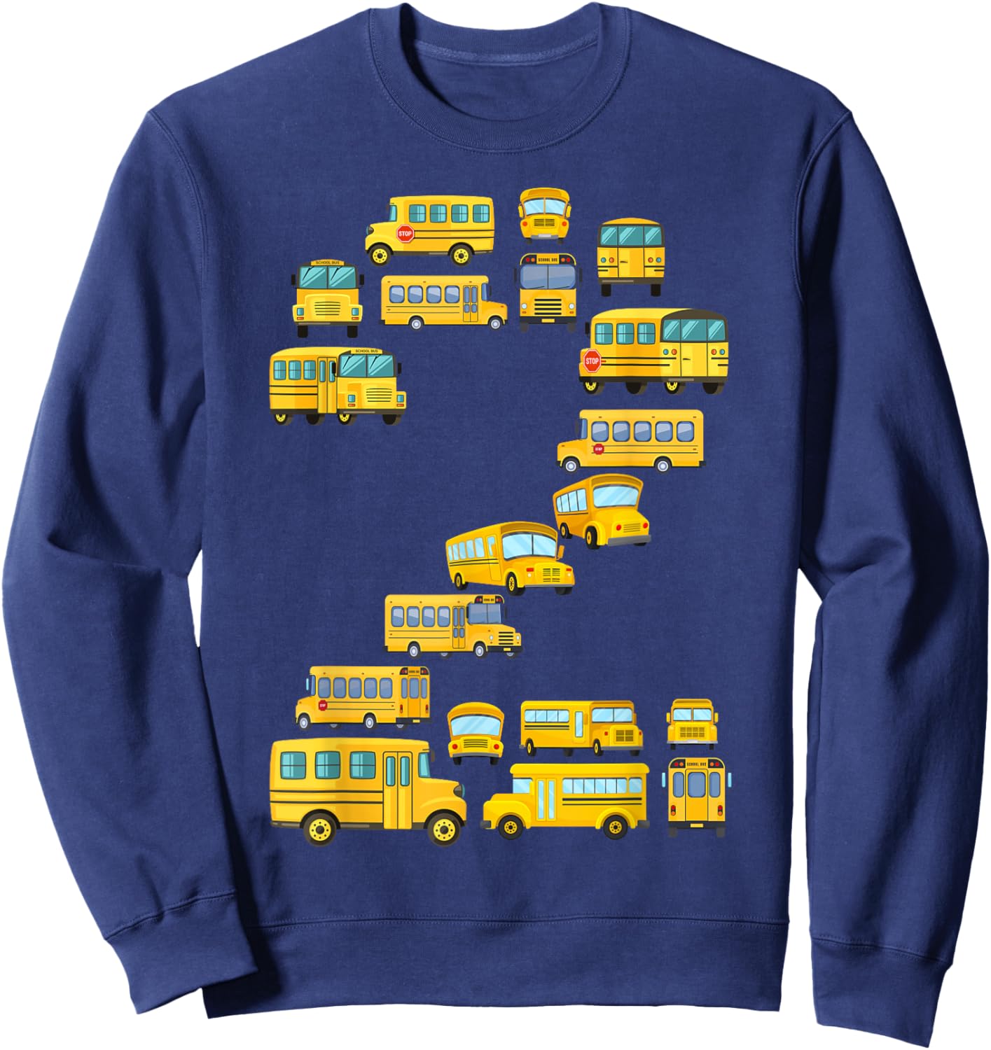 Cool 2 Birthday School Bus 2nd Bday Party 2 Years Old Sweatshirt - Sweatshirt | Navy
