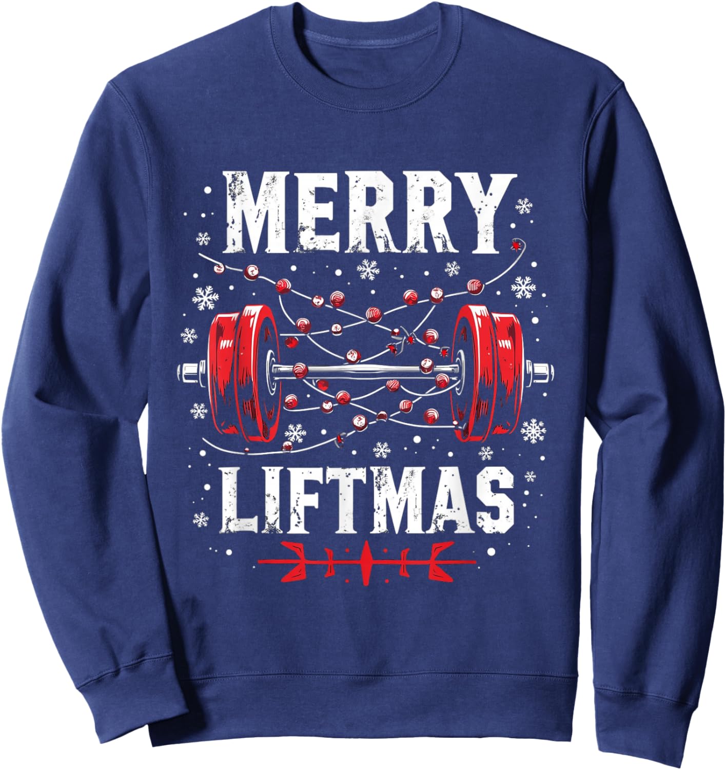 MERRY LIFTMAS Holiday Fitness Sweatshirt - Sweatshirt | Navy