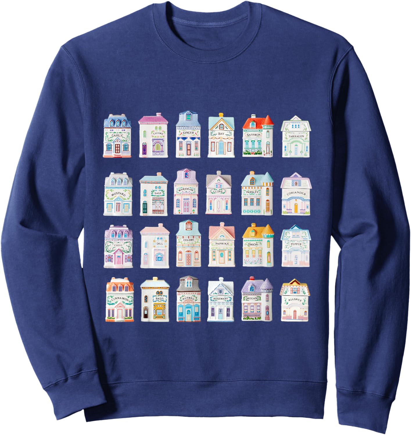 Spice Village, Spice Jar Collection Houses Sweatshirt - Sweatshirt | Navy