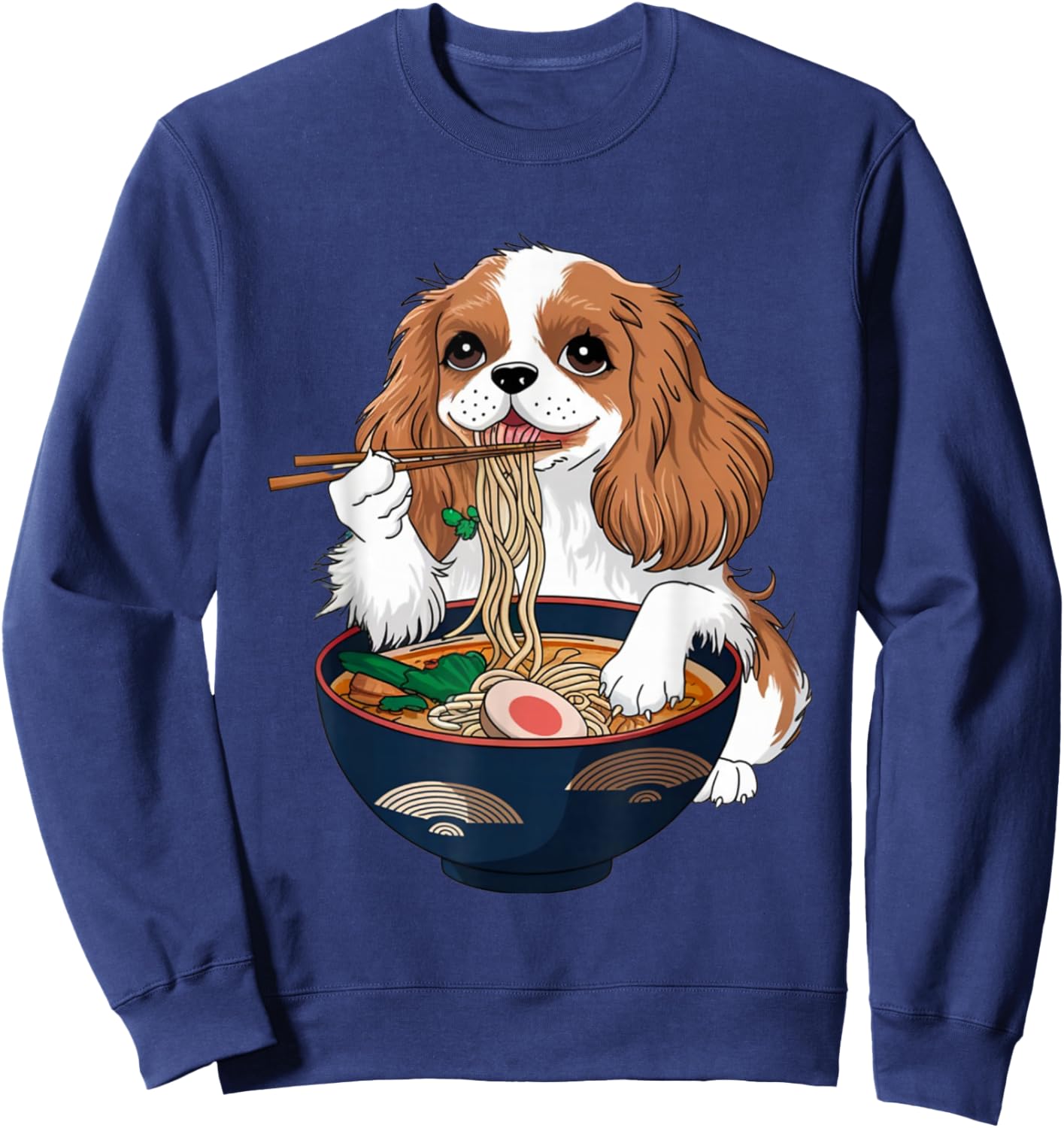 Cavalier King Charles Spaniel Ramen Sweatshirt - Sweatshirt | Navy