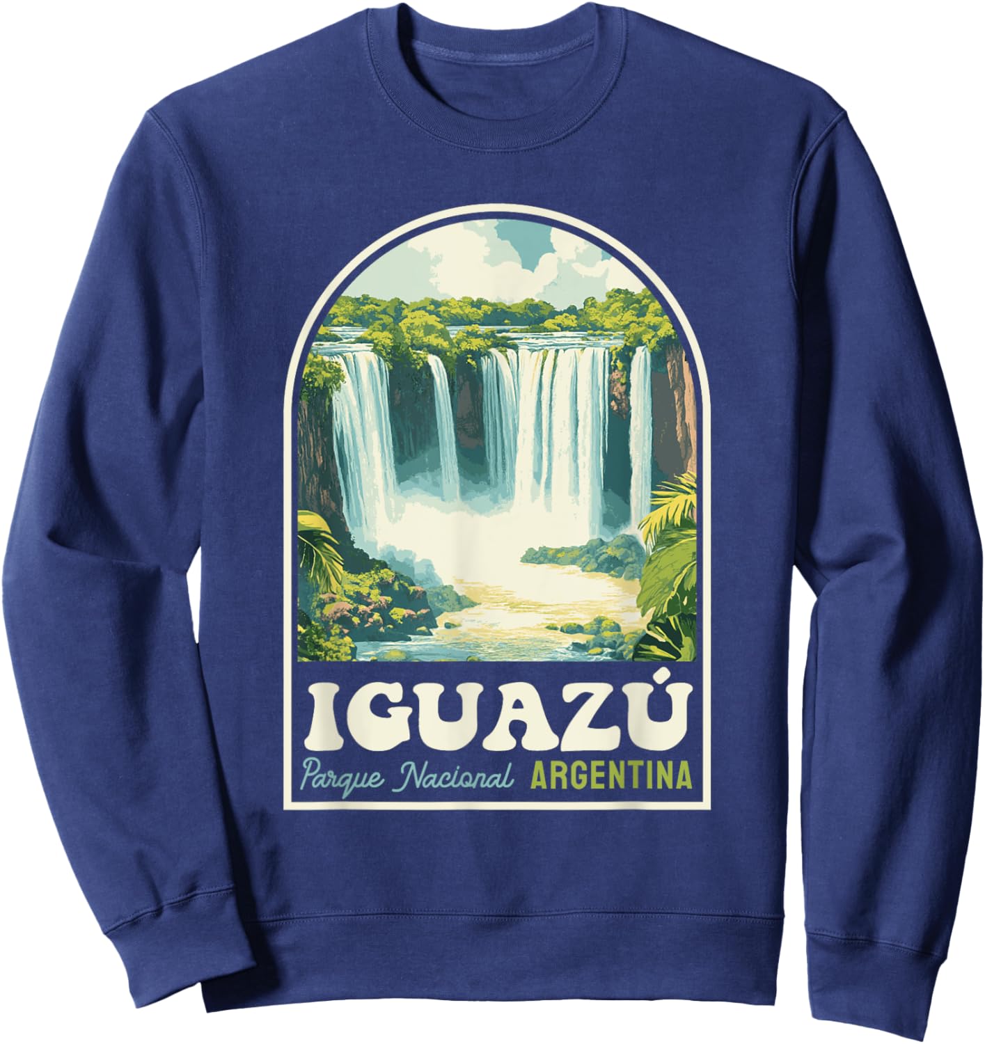 Iguazú Falls National Park Argentina Retro Travel Souvenir Sweatshirt - Sweatshirt | Navy