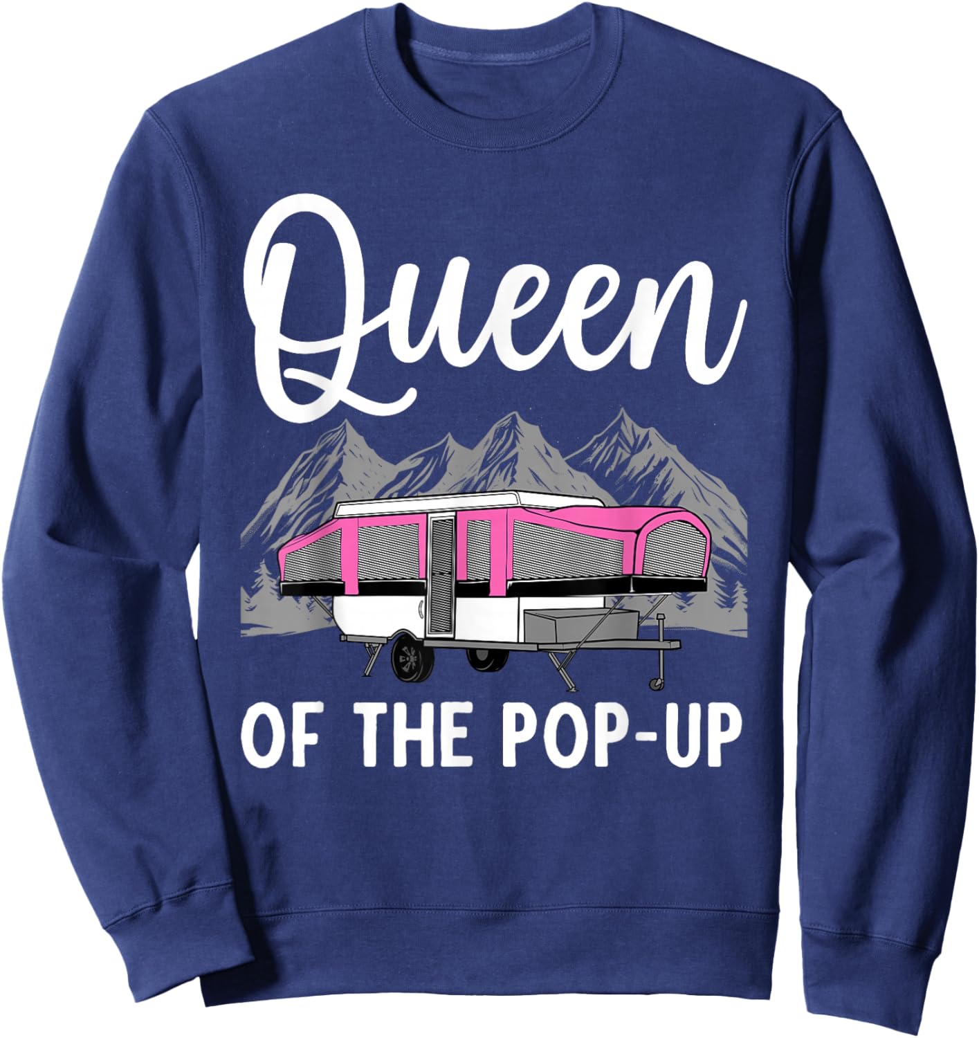 Pop Up Camper Art Girls Pop Up Trailer Camping Sweatshirt - Sweatshirt | Navy