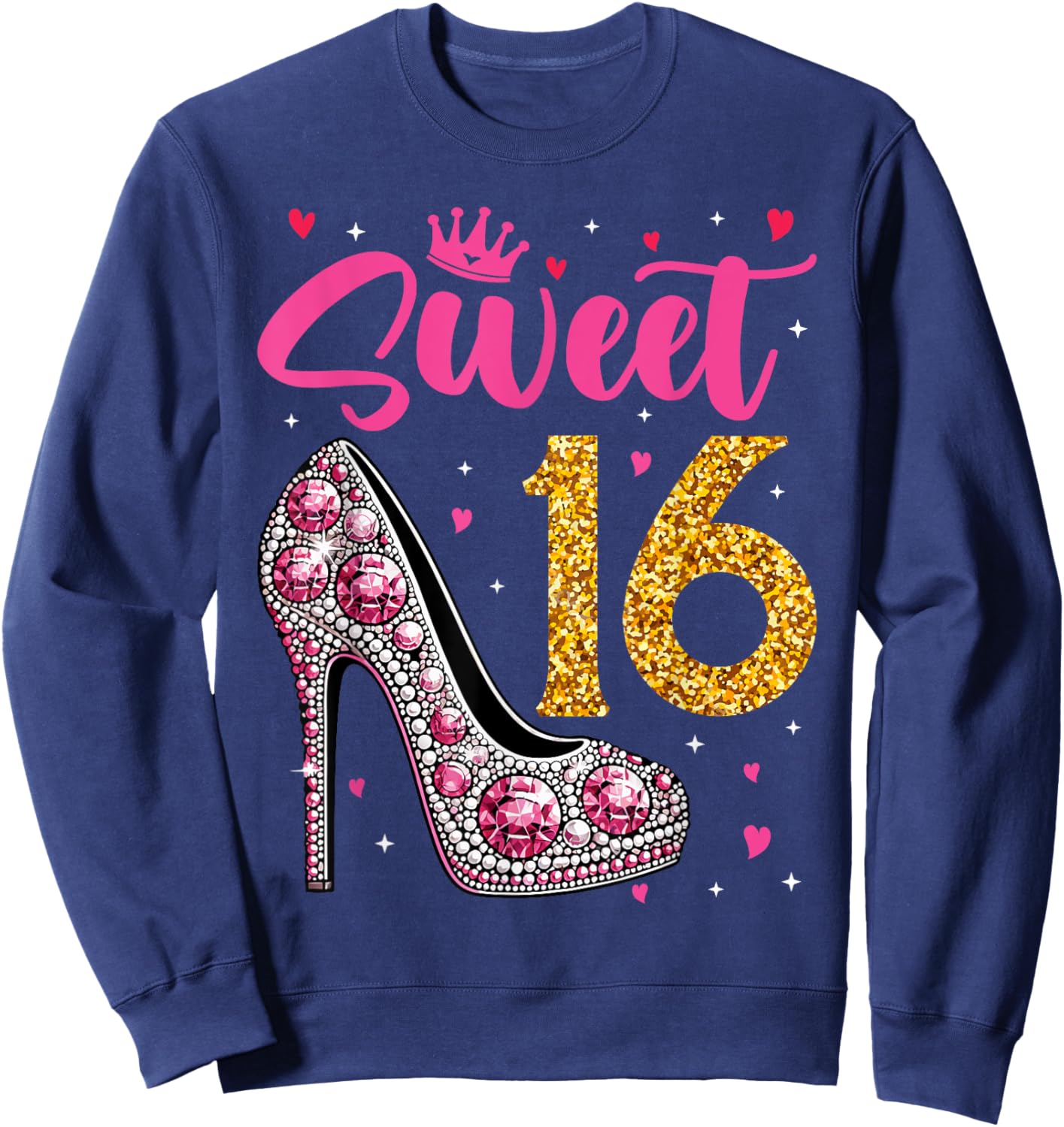Sweet 16 Design I Rose Balloon Decoration Birthday Outfit Sweatshirt - Sweatshirt | Navy