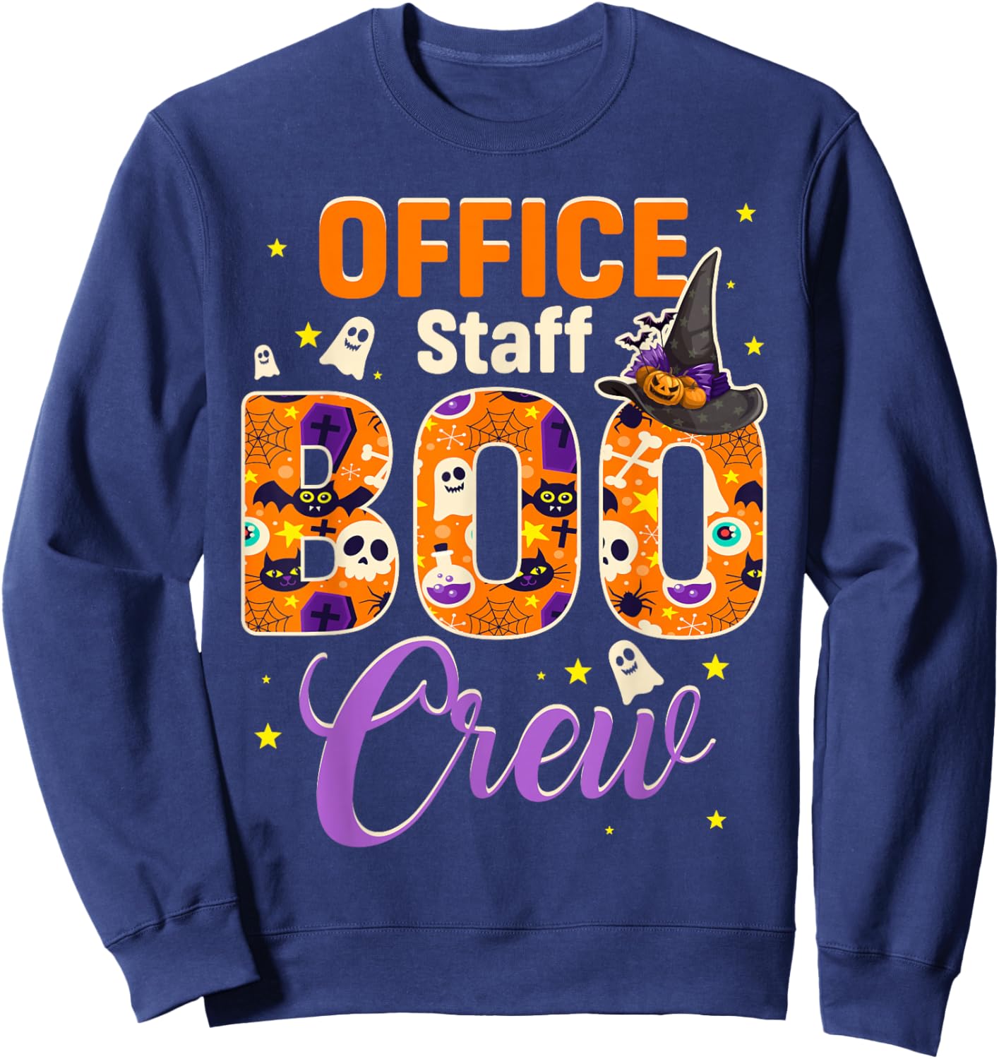 Office Staff Boo Crew Funny Halloween Matching Costume Sweatshirt - Sweatshirt | Navy