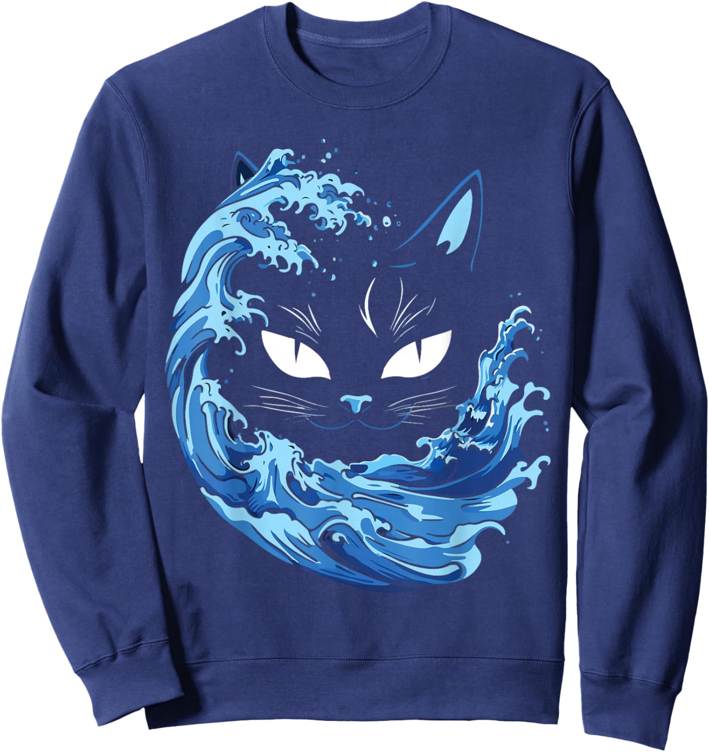 Blue Cats Wave For Kamala Funny Blue Wave Of Cat Ladies Sweatshirt - Sweatshirt | Navy