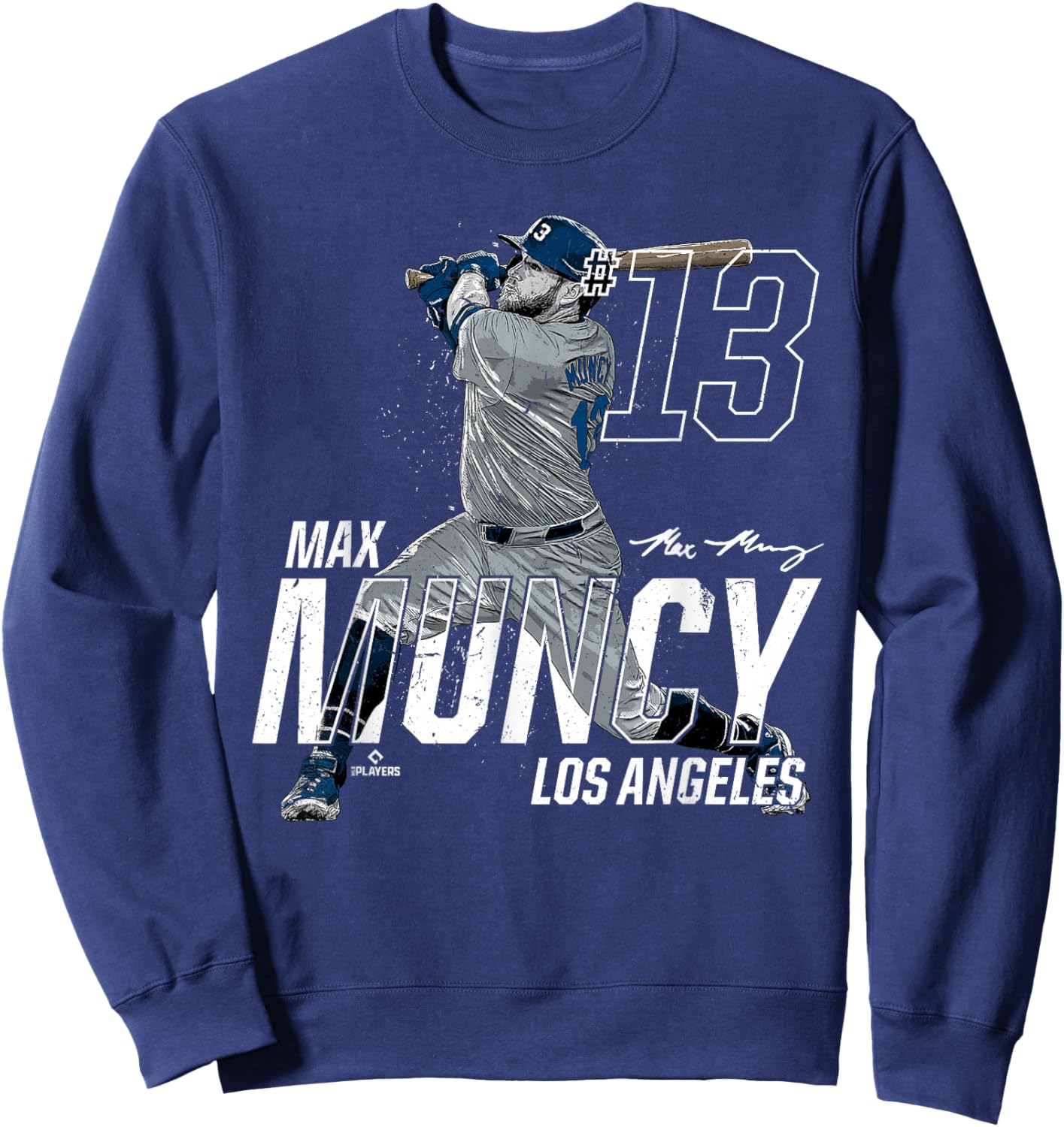 Dynamic Pose Max Muncy Los Angeles Baseball MLBPA Sweatshirt - Sweatshirt | Navy