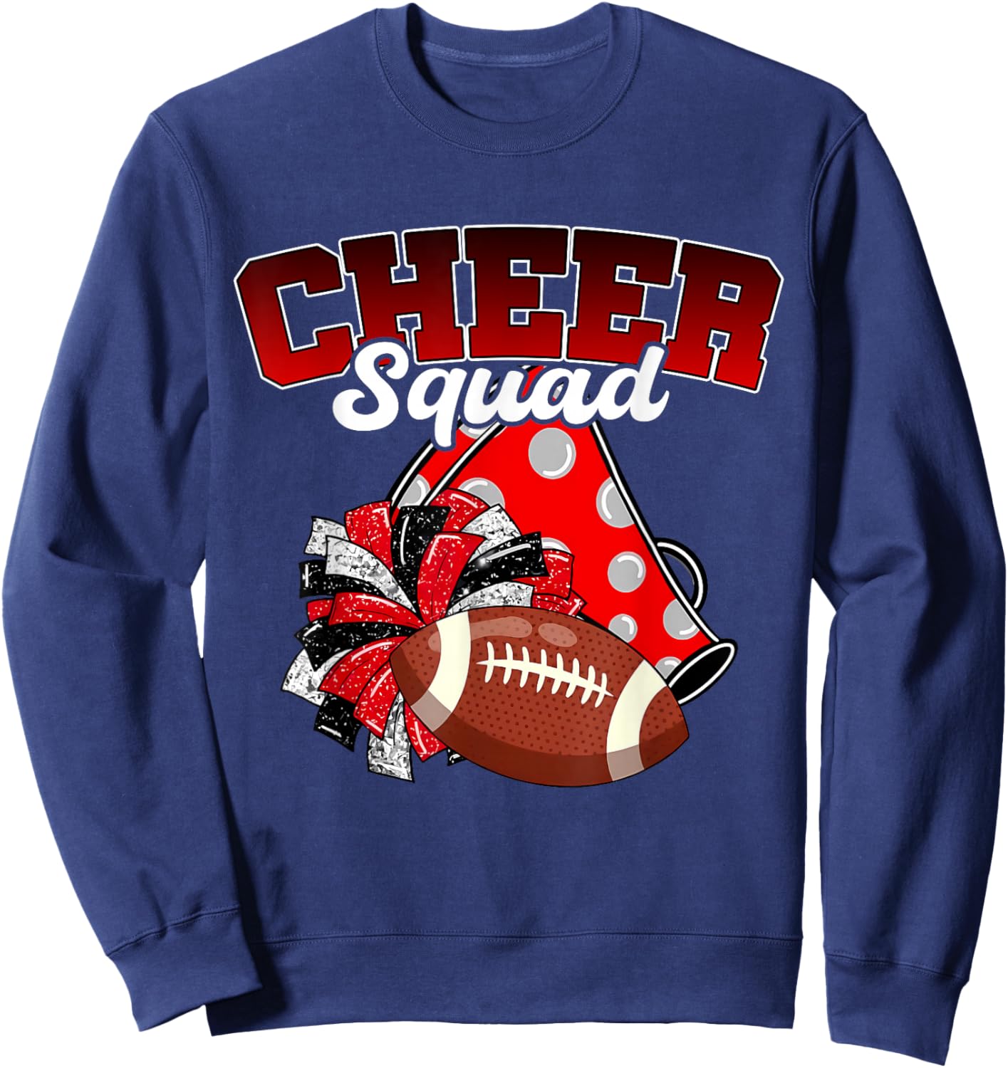 Cheer Squad Funny Shirt Cheerleader Cheerleading Red Women Sweatshirt - Sweatshirt | Navy