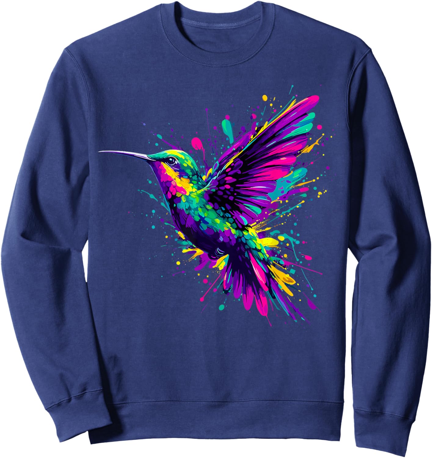 Hummingbird Colorful Sweatshirt - Sweatshirt | Navy
