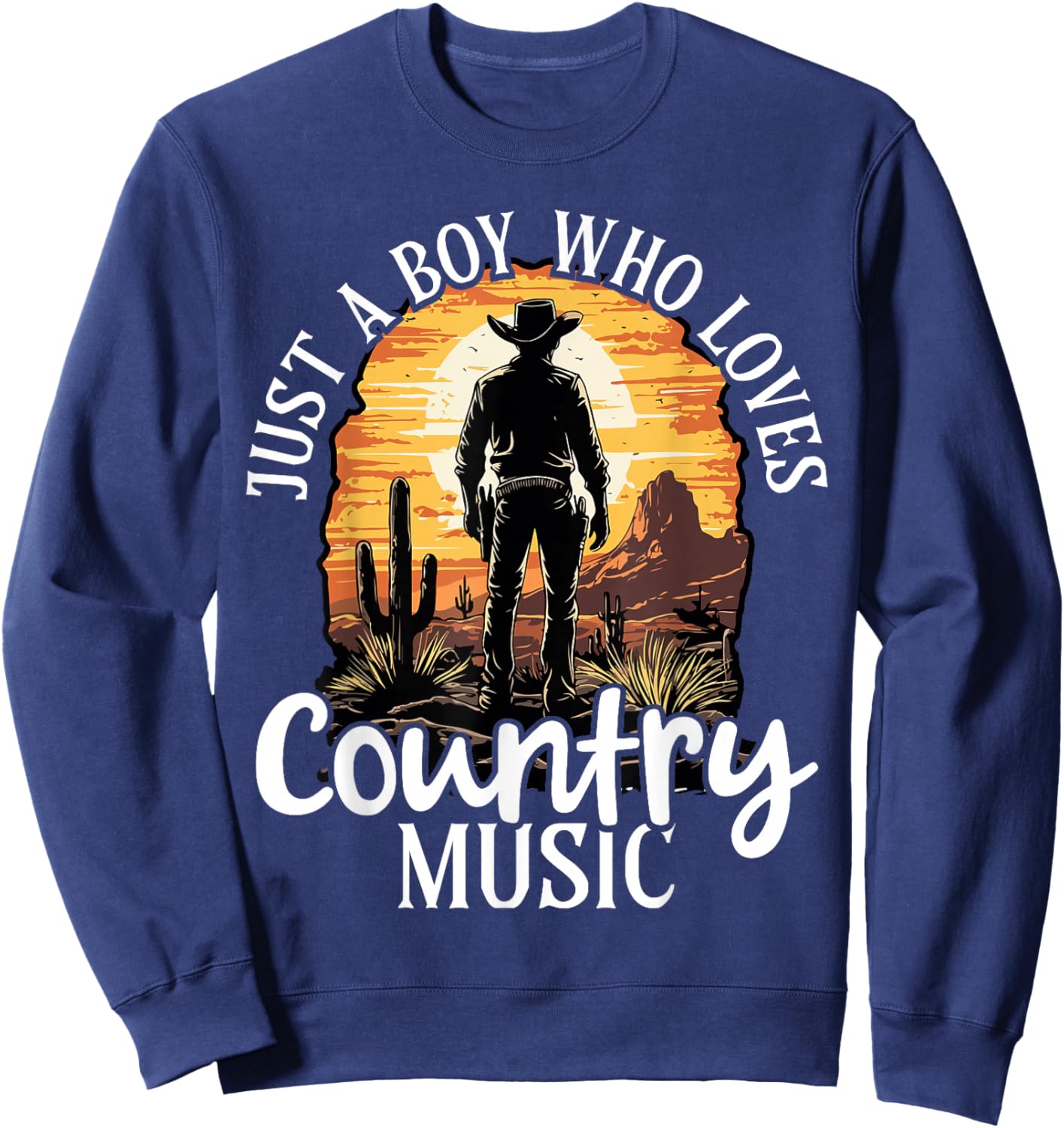Just a Boy Who Loves Country Music Sweatshirt - Sweatshirt | Navy