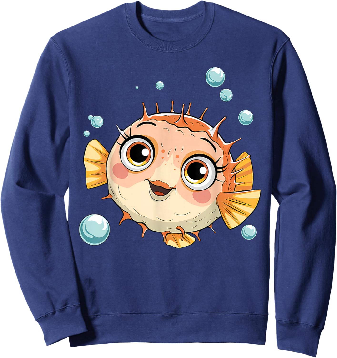 Puffer Fish Blowfish Bubbles Sweatshirt - Sweatshirt | Navy