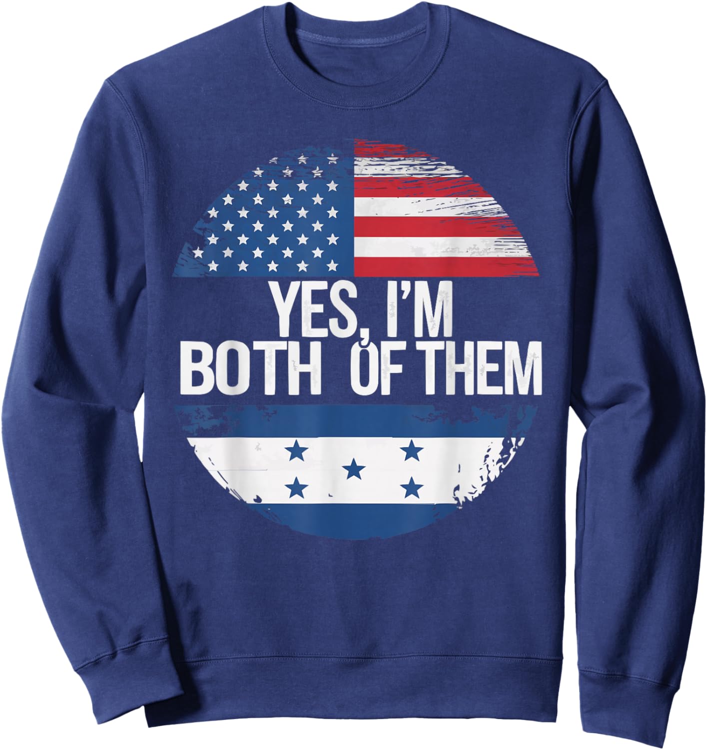 Half American Half Honduran USA Flag Honduras America Sweatshirt - Sweatshirt | Navy
