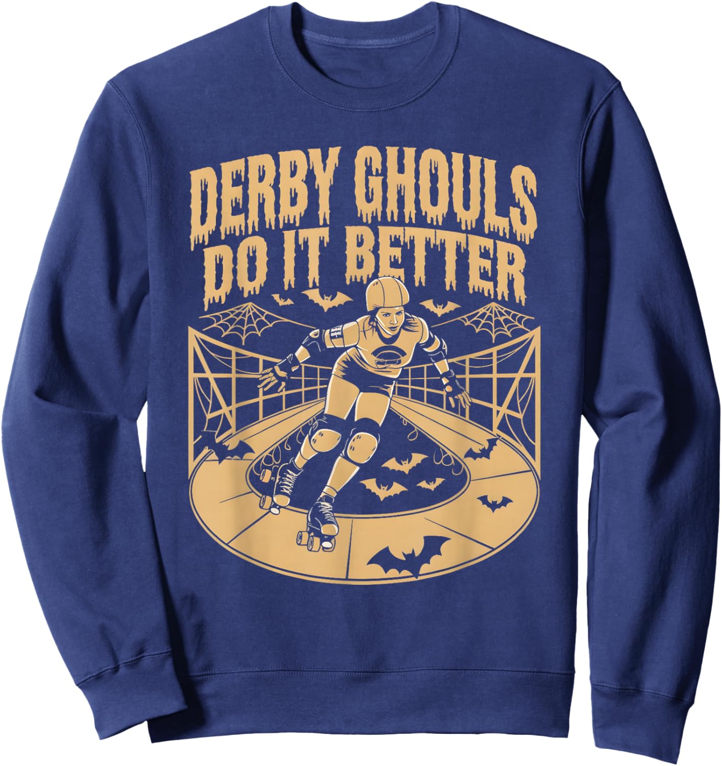 Spooky Roller Derby Enthusiasts -Adults Halloween Derby Sweatshirt - Sweatshirt | Navy