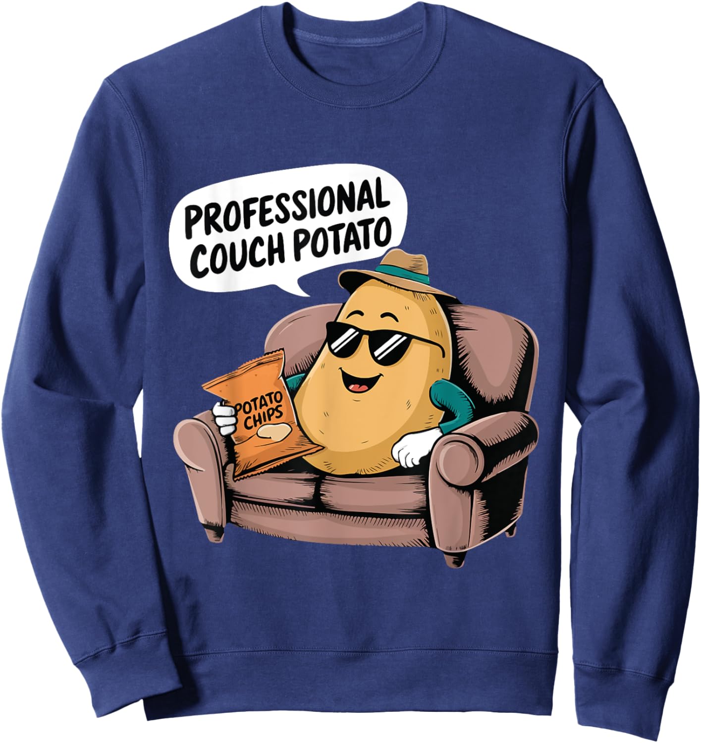 Lazy Personal Funny Professional Couch Potatoes Retirement Sweatshirt - Sweatshirt | Navy