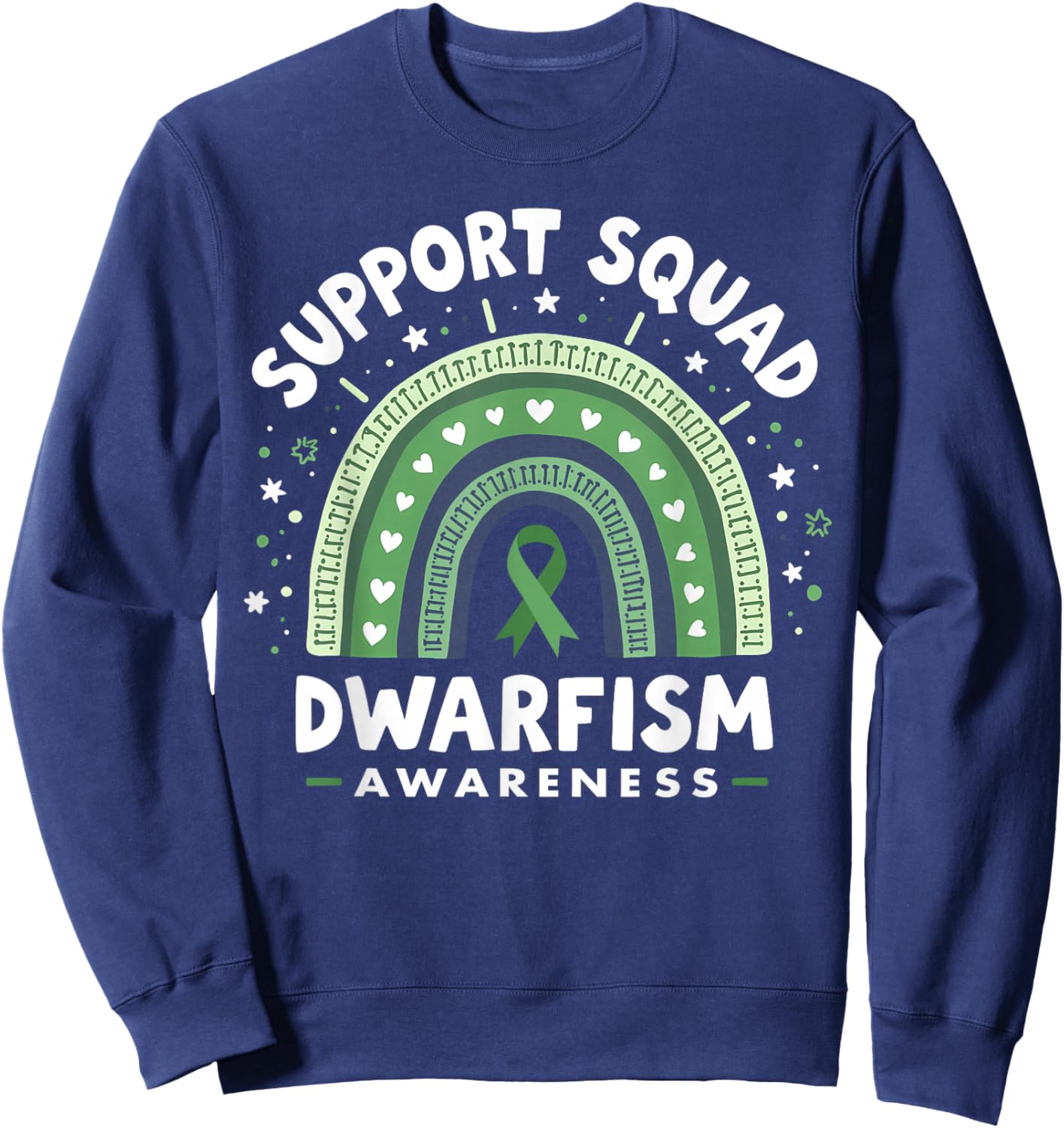 Matching Support Team Dwarfism Awareness Ribbon Sweatshirt - Sweatshirt | Navy