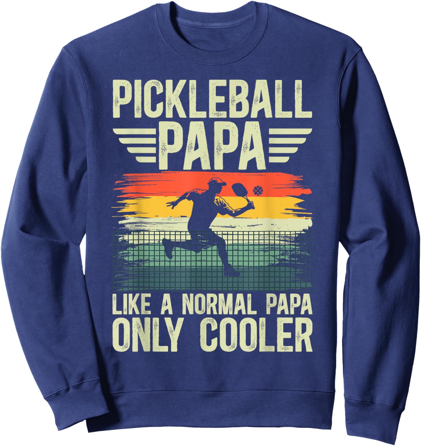 Cool Pickleball Papa Pickleball Player Papa Grandpa Sweatshirt - Sweatshirt | Navy