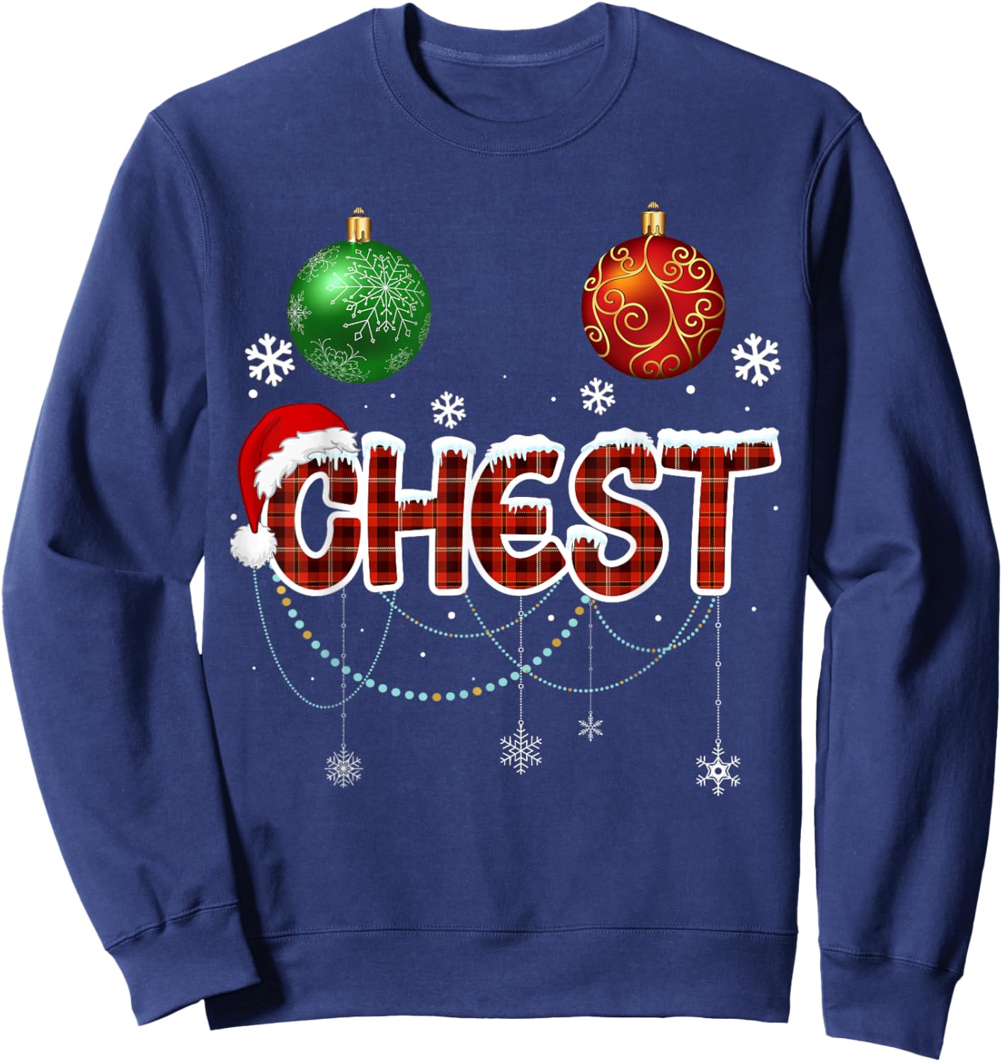 Chest Nuts Matching Chestnuts Funny Christmas Couples Nuts Sweatshirt - Sweatshirt | Navy