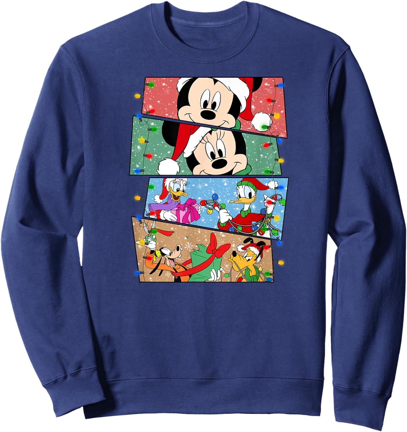 Christmas Mouse with friends, christmas lights Sweatshirt - Sweatshirt | Navy