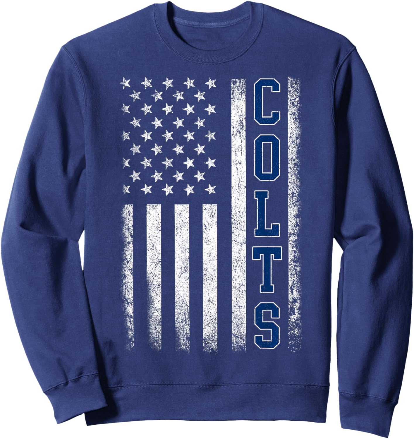 Colts Vintage Retro Men Women Boy Girl Sweatshirt - Sweatshirt | Navy