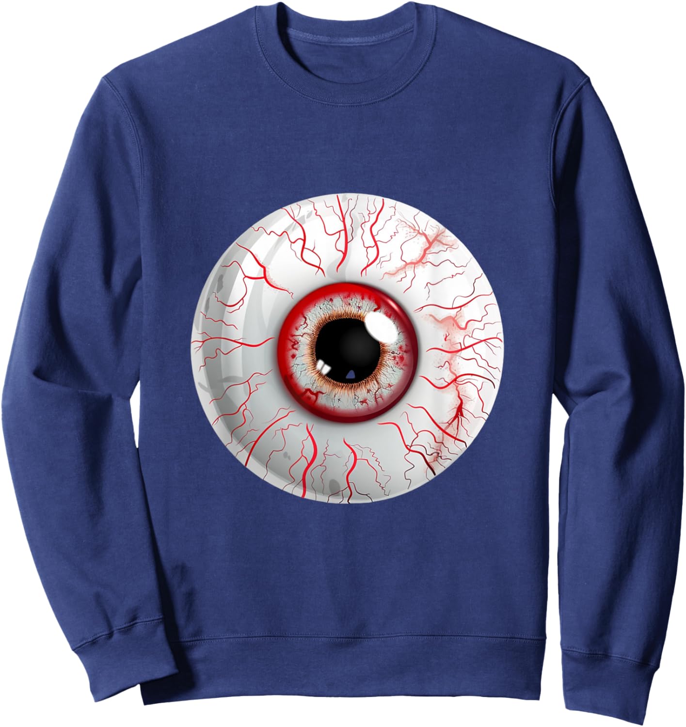 Halloween Eyeball Creepy Funny Lazy Halloween Costume Sweatshirt - Sweatshirt | Navy