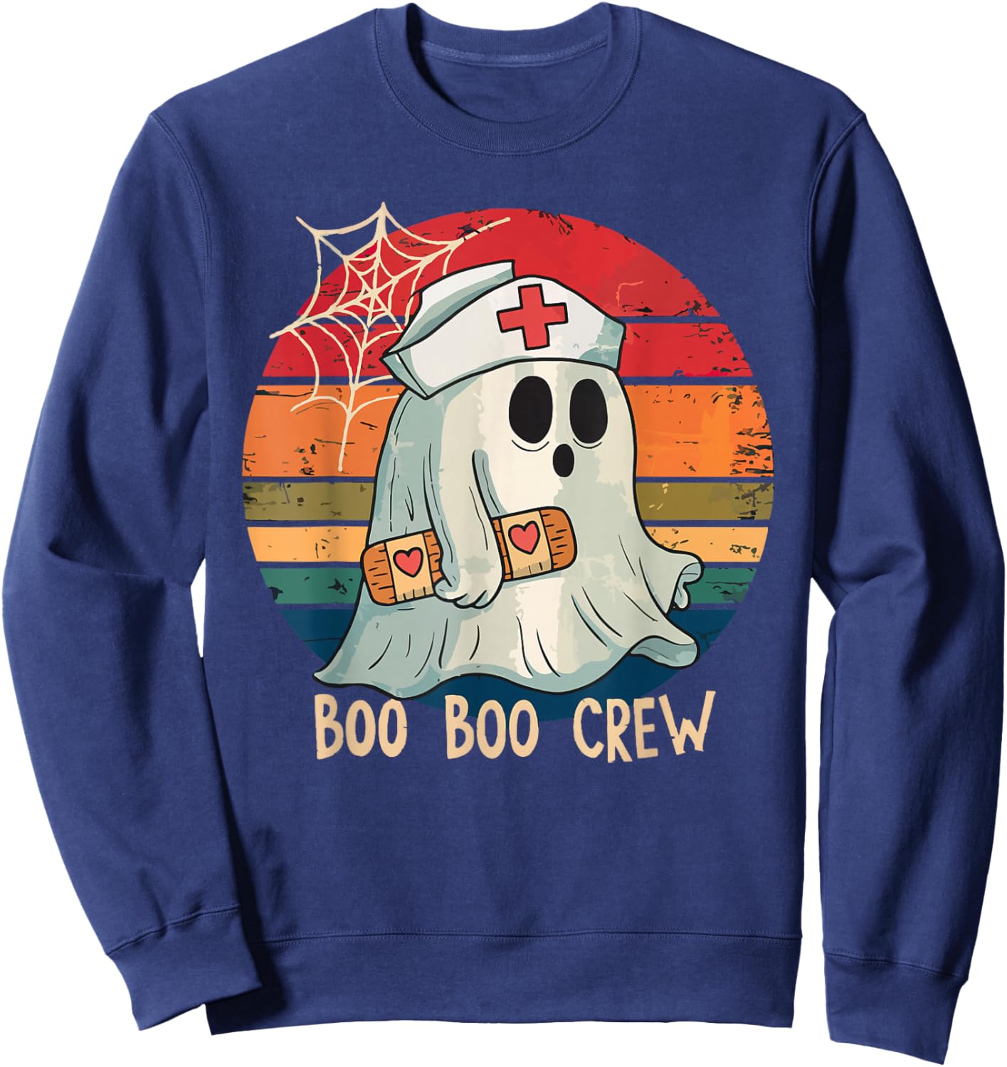 Boo Boo Crew For Nurse Halloween Nursing Sweatshirt - Sweatshirt | Navy