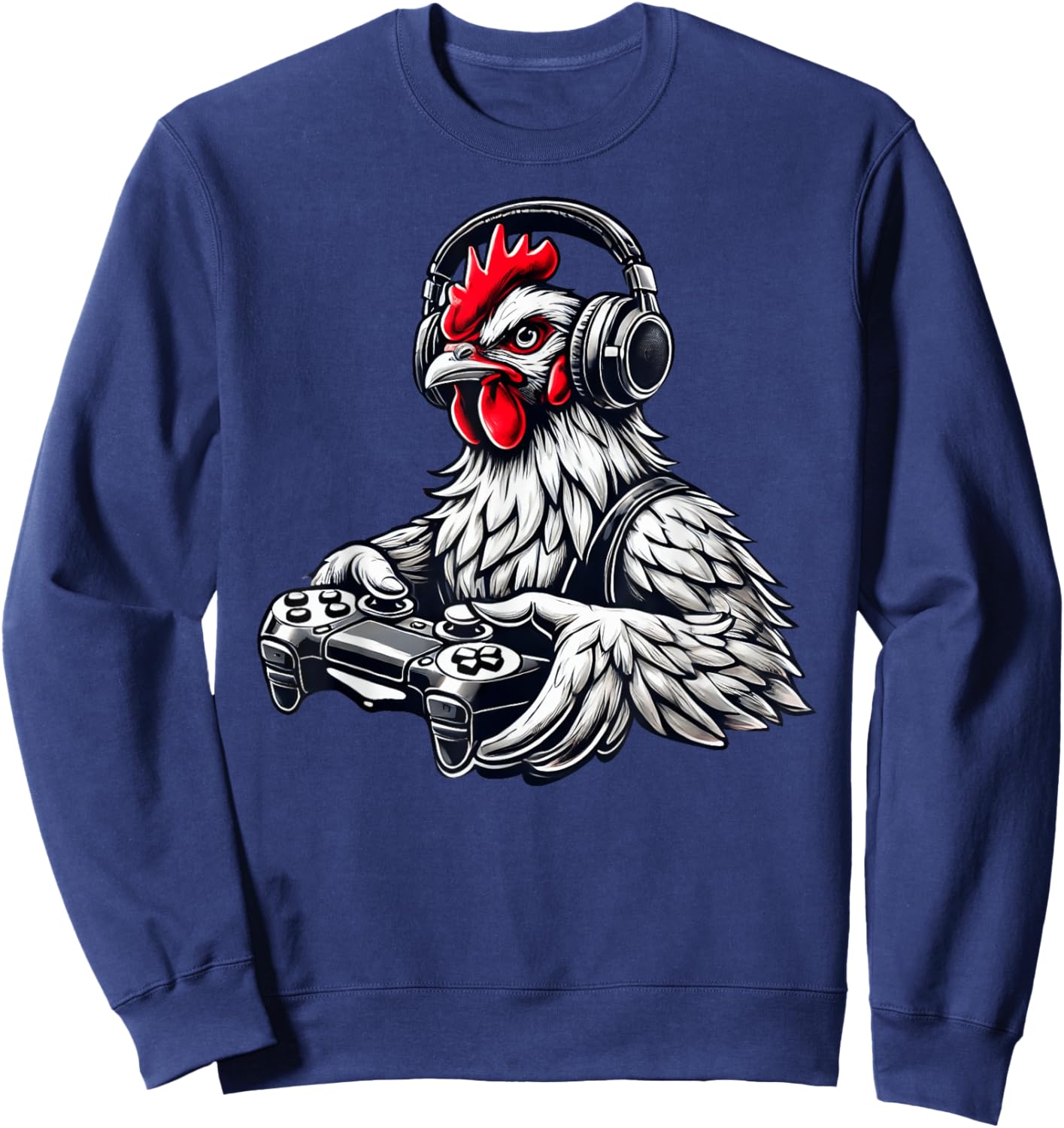 Chicken Funny Video Games Graphic Chicken Gamers Sweatshirt - Sweatshirt | Navy