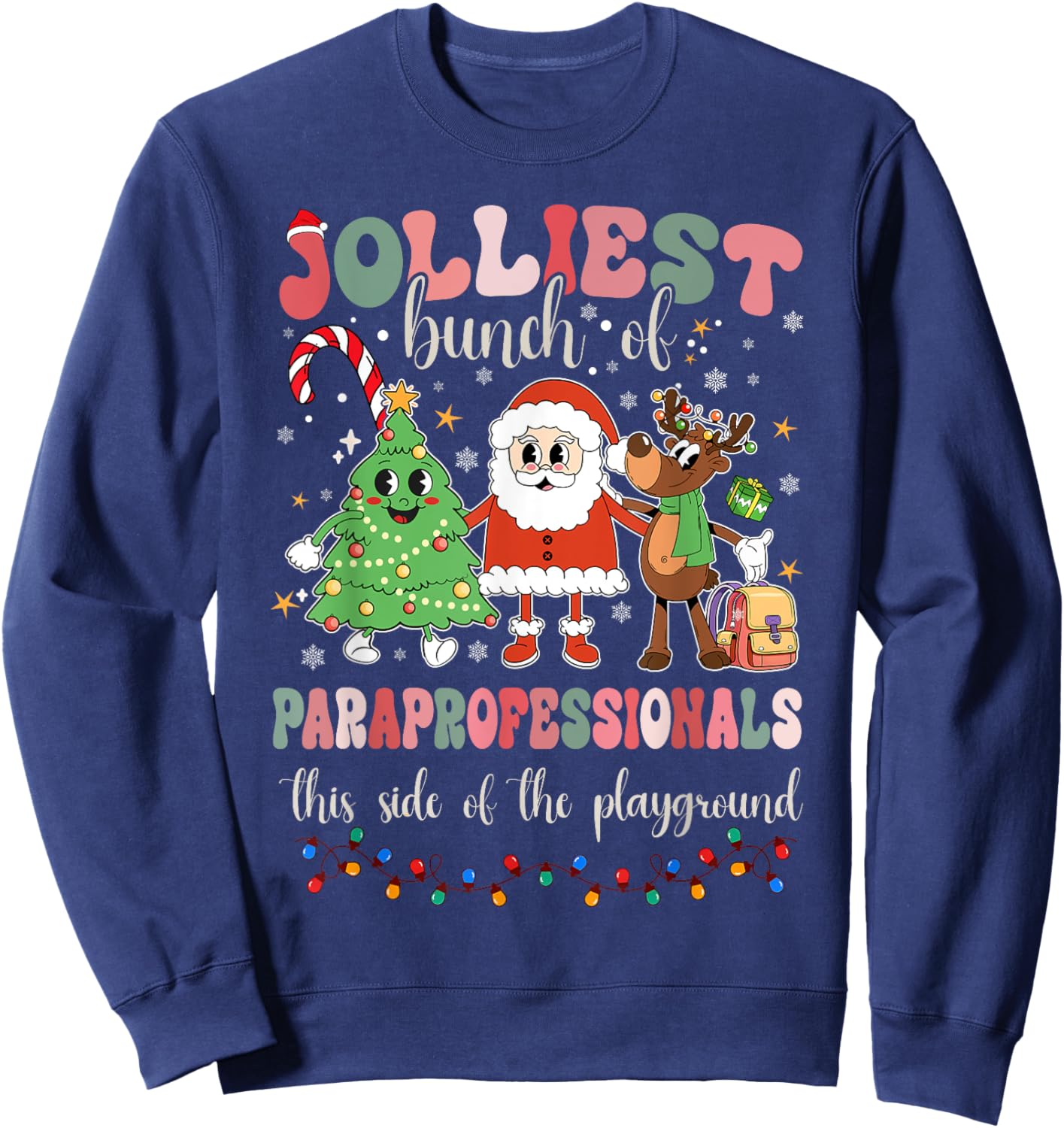 This Side Of The Playground Cute Merry Paras Sweatshirt - Sweatshirt | Navy