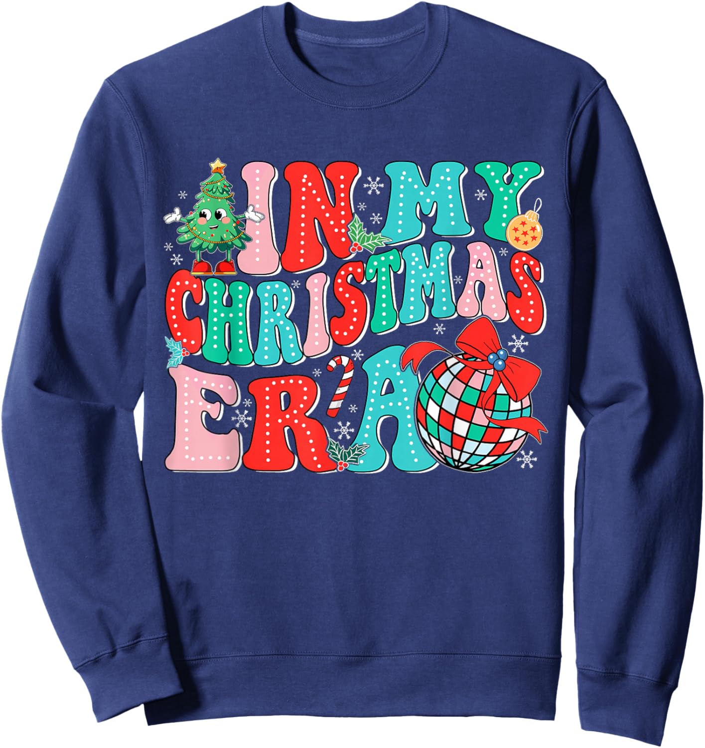 In My Christmas Era Vintage Groovy Christmas Holiday Xmas Sweatshirt - Sweatshirt | Navy