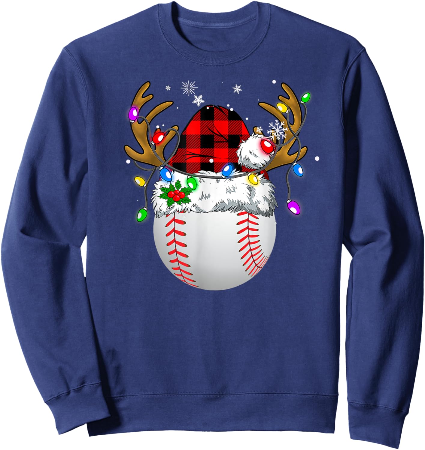 Baseball Santa Sports Men Boys Christmas Baseball Player Sweatshirt - Sweatshirt | Navy