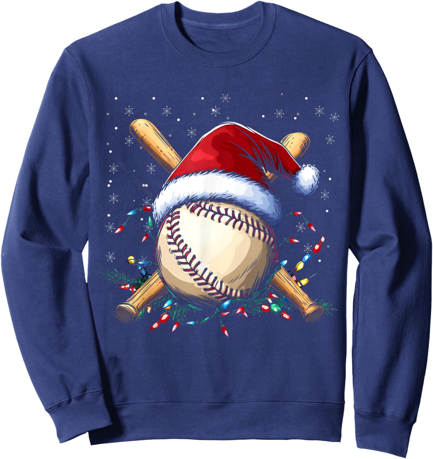 Santa Sports Design Boys Christmas Baseball Player Sweatshirt - Sweatshirt | Navy