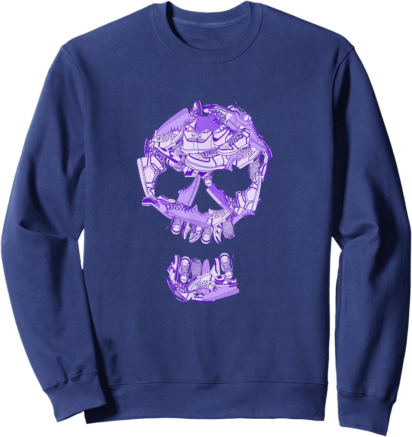 Light Purple Big Ol' Sneaker Head Violet Light Purple Sweatshirt - Sweatshirt | Navy