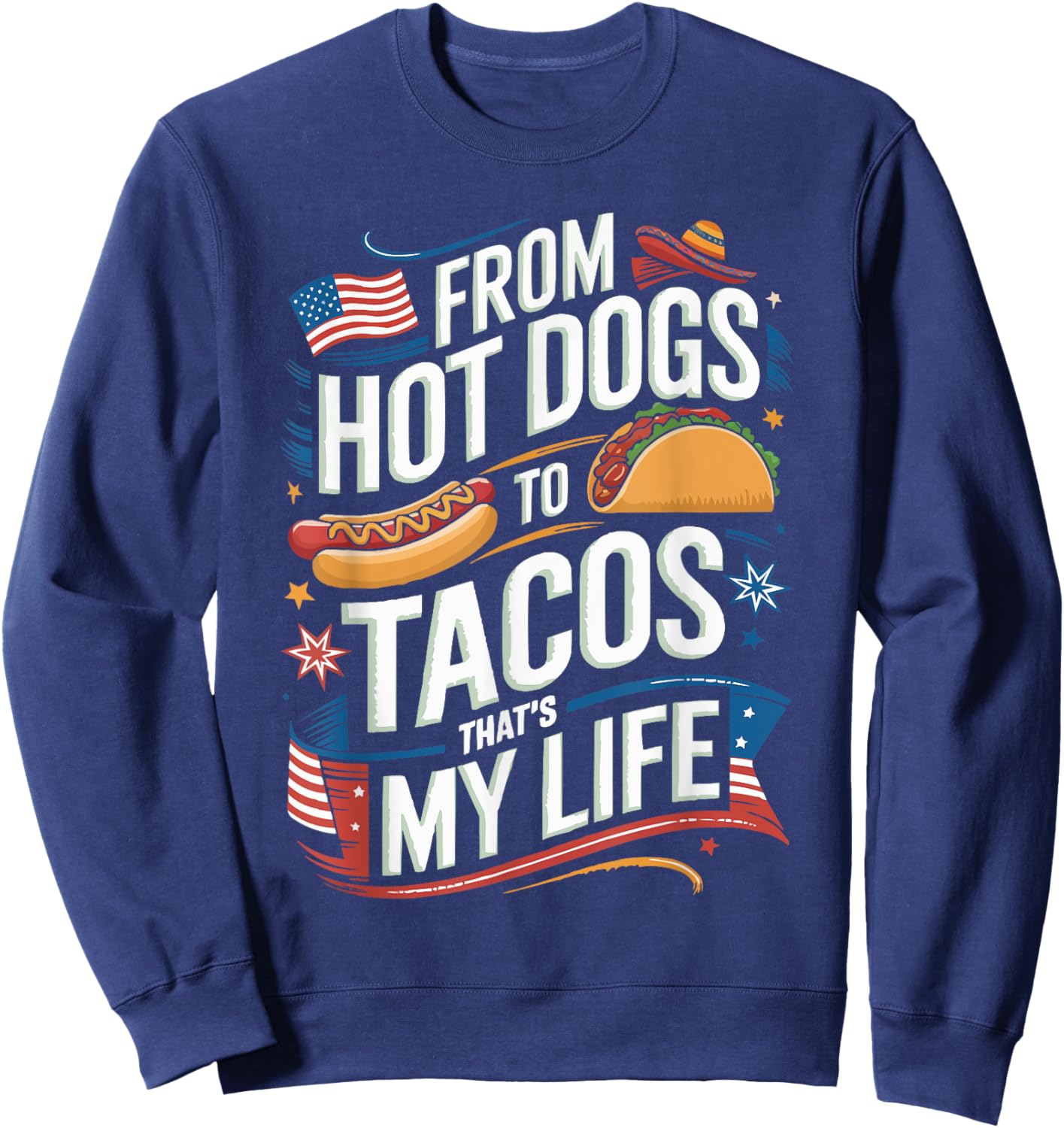Half American Half Mexican USA Flag Mexico America Sweatshirt - Sweatshirt | Navy