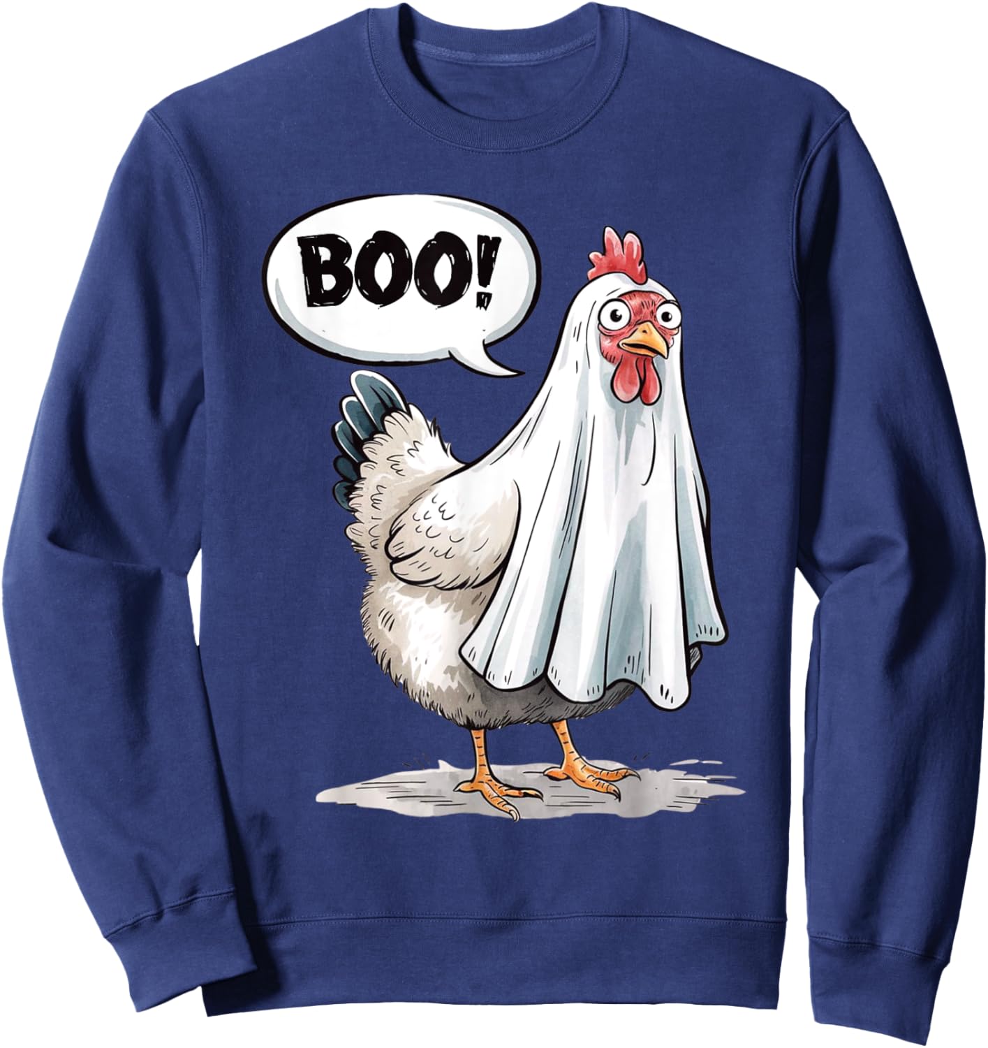 Funny Halloween Chicken Boo Spooky Chicken Halloween Costume Sweatshirt - Sweatshirt | Navy