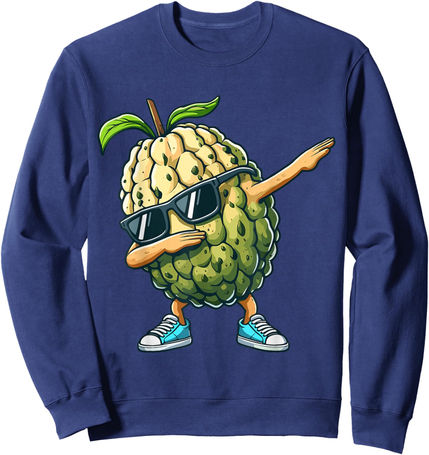 Cherimoya Dabbing Dance Sunglasses Fruit Lovers Sweatshirt - Sweatshirt | Navy