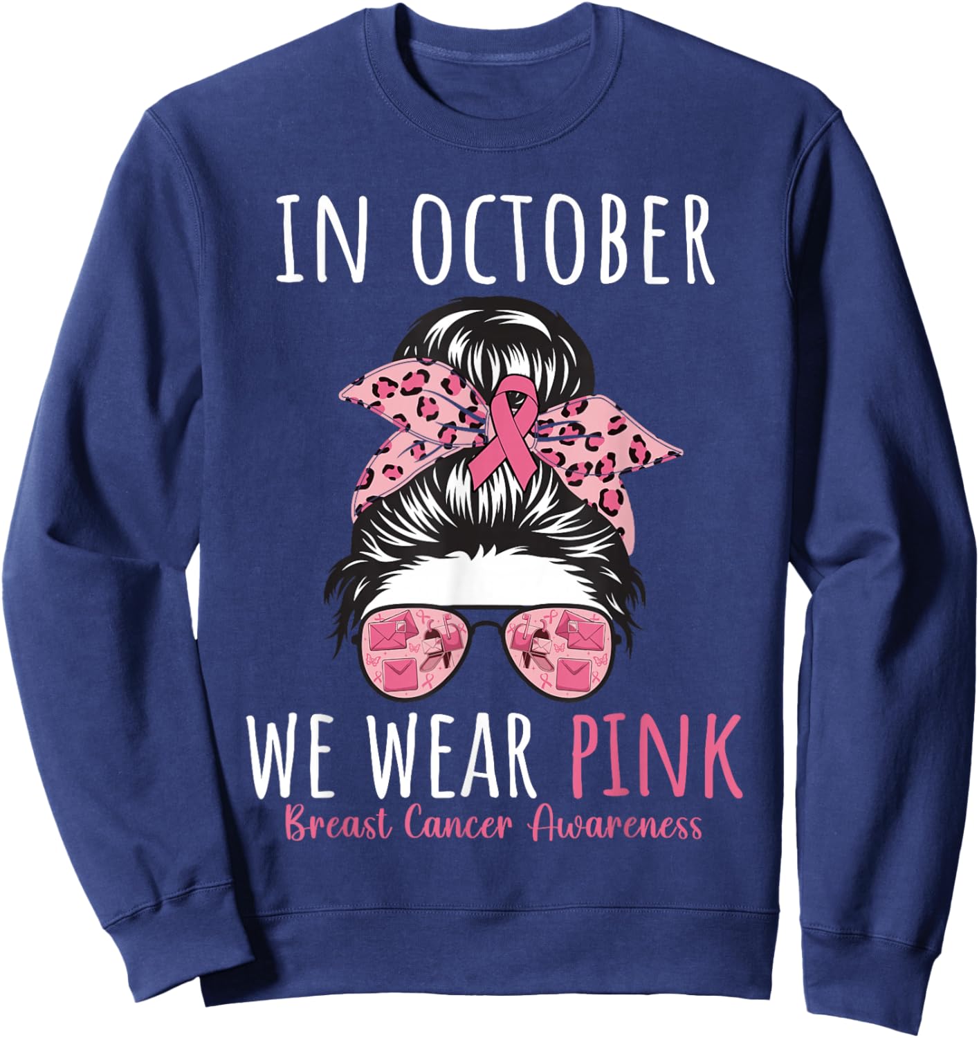 Breast Cancer Postal Worker In October We Wear Pink Women Sweatshirt - Sweatshirt | Navy