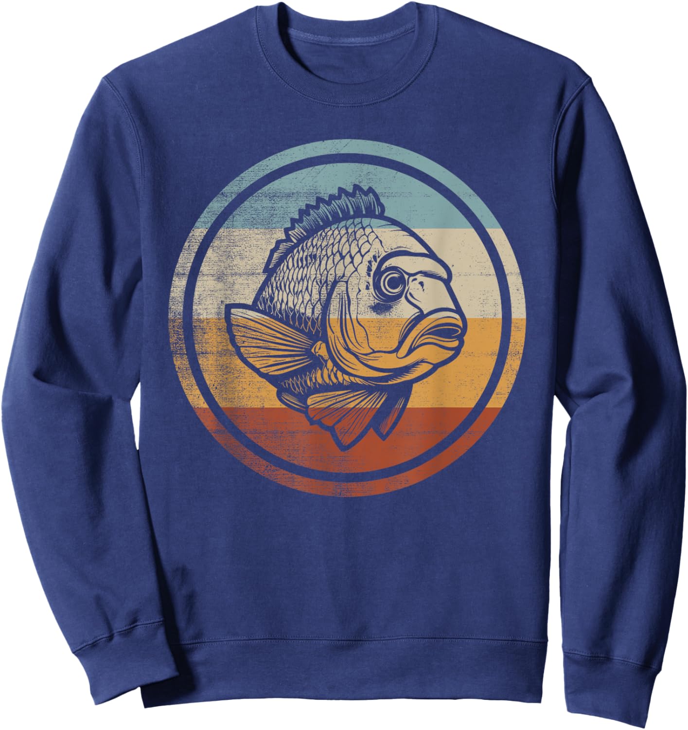 Retro Vintage Design Sheepshead Fish Sweatshirt - Sweatshirt | Navy