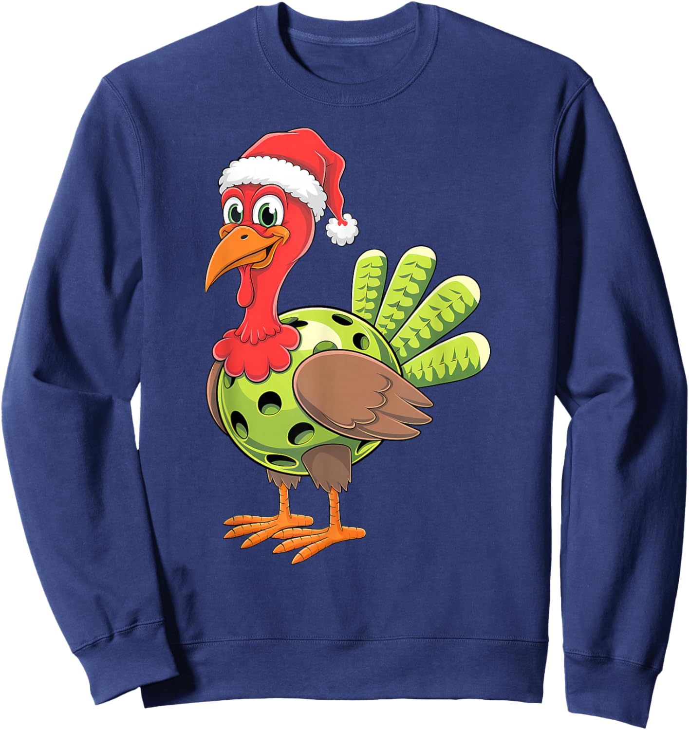 Thanksgiving Turkey Playing Pickleball Pickle ball Lover fun Sweatshirt - Sweatshirt | Navy
