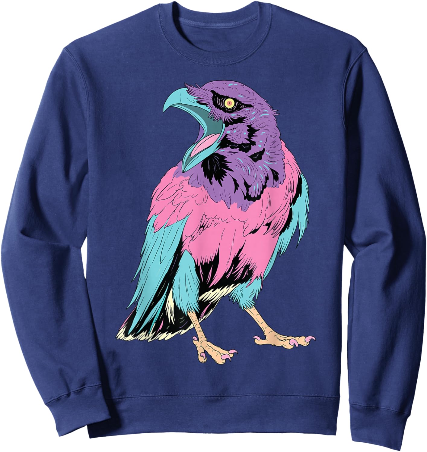 Pastel Goth Crow Shirt Kawaii Creepy Cute Raven Witchy Sweatshirt - Sweatshirt | Navy