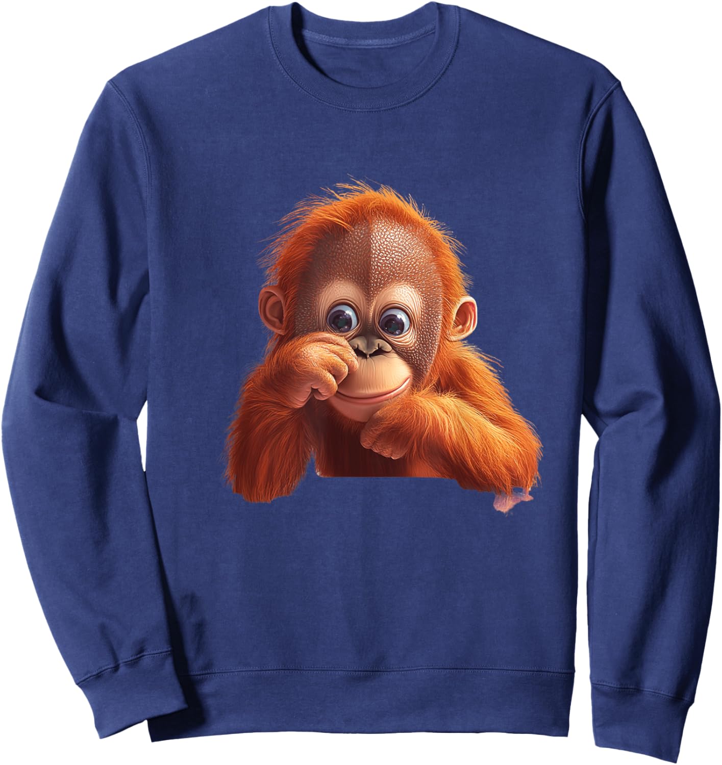 Adorable Playful Baby Orangutan Animal Sweatshirt - Sweatshirt | Navy