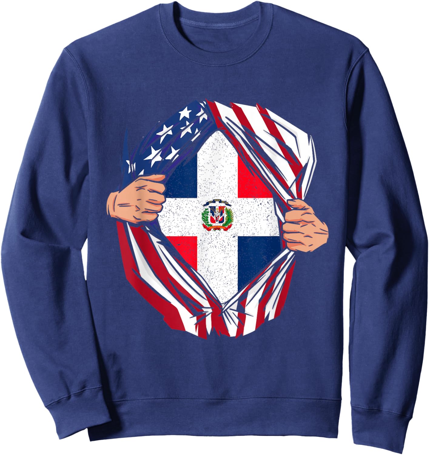Dominican Republic Pride Funny National Expat Patriotic Sweatshirt - Sweatshirt | Navy